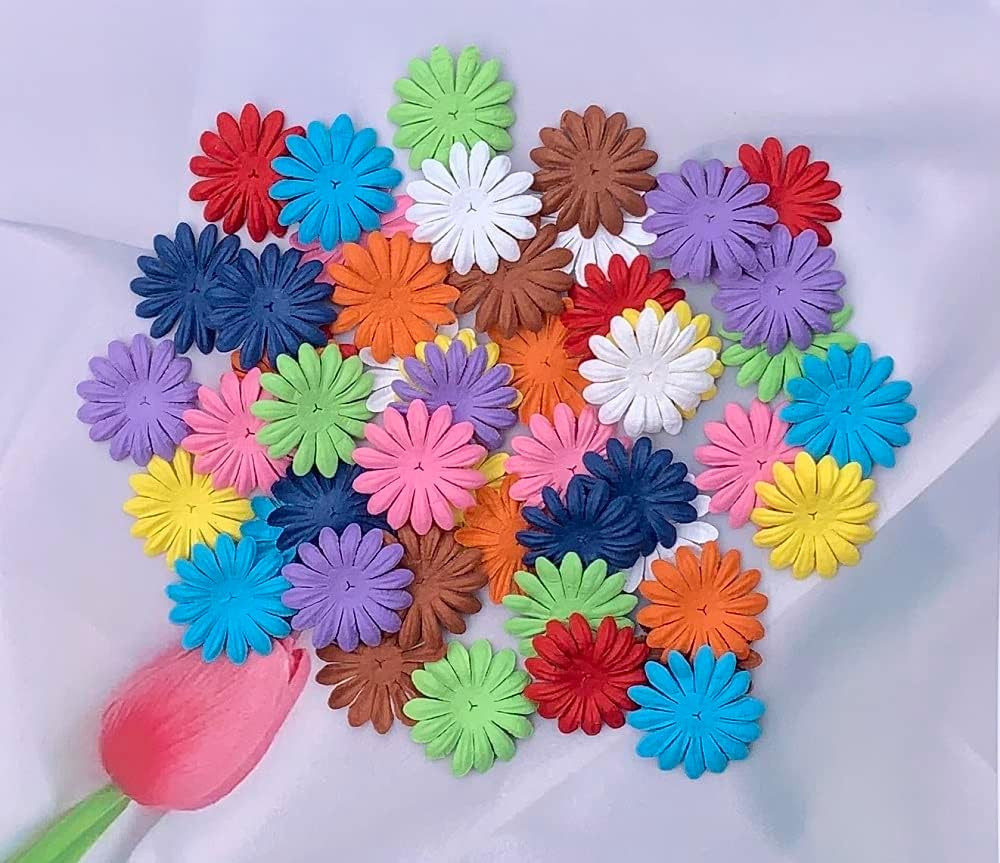 Artificial Flowers 100 Pcs Handmade Mulberry Paper Daisy Petals 40X40Mm Mulberry
