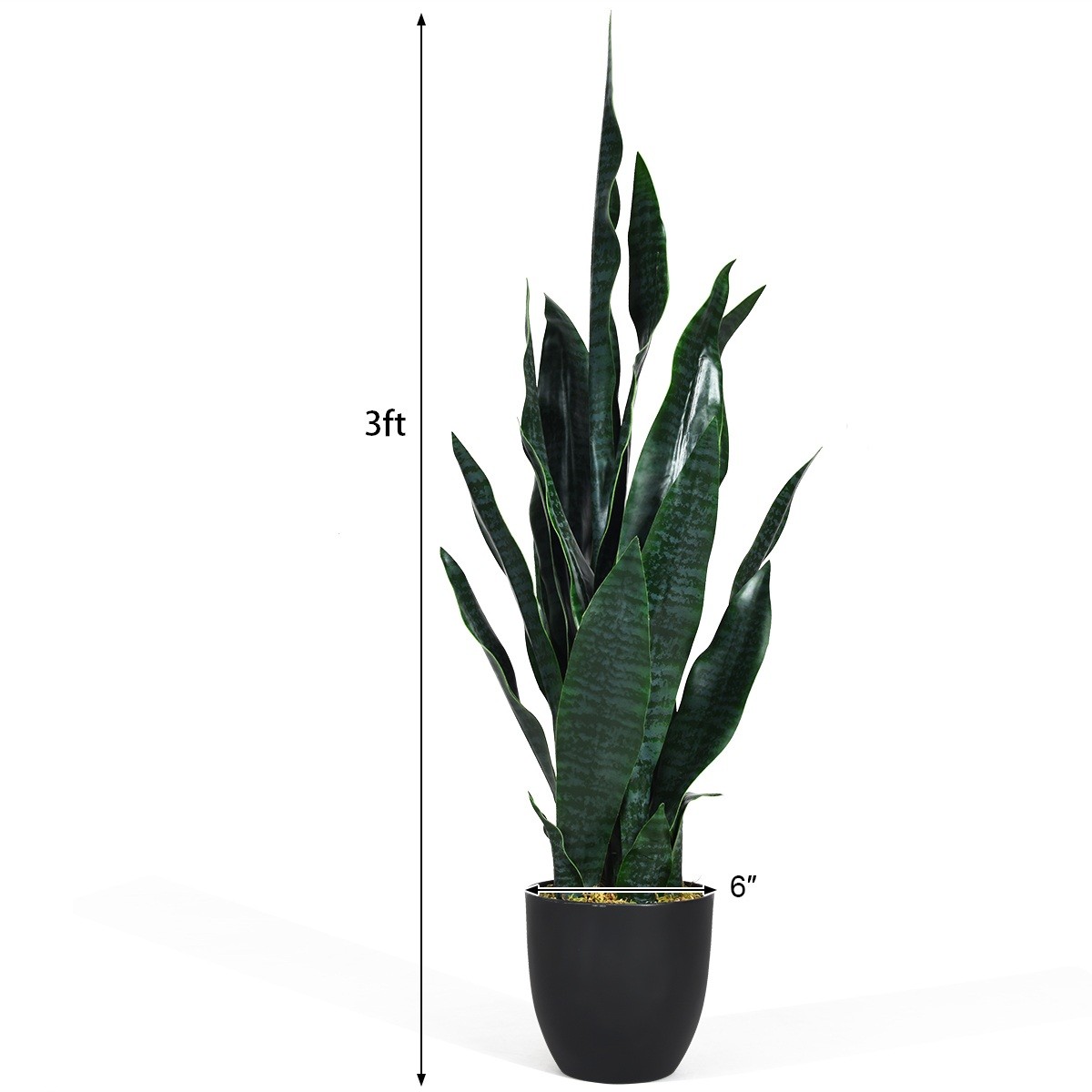 35.5″ Artificial Snake Plant Indoor Outdoor Fake Sansevieria Faux Agave