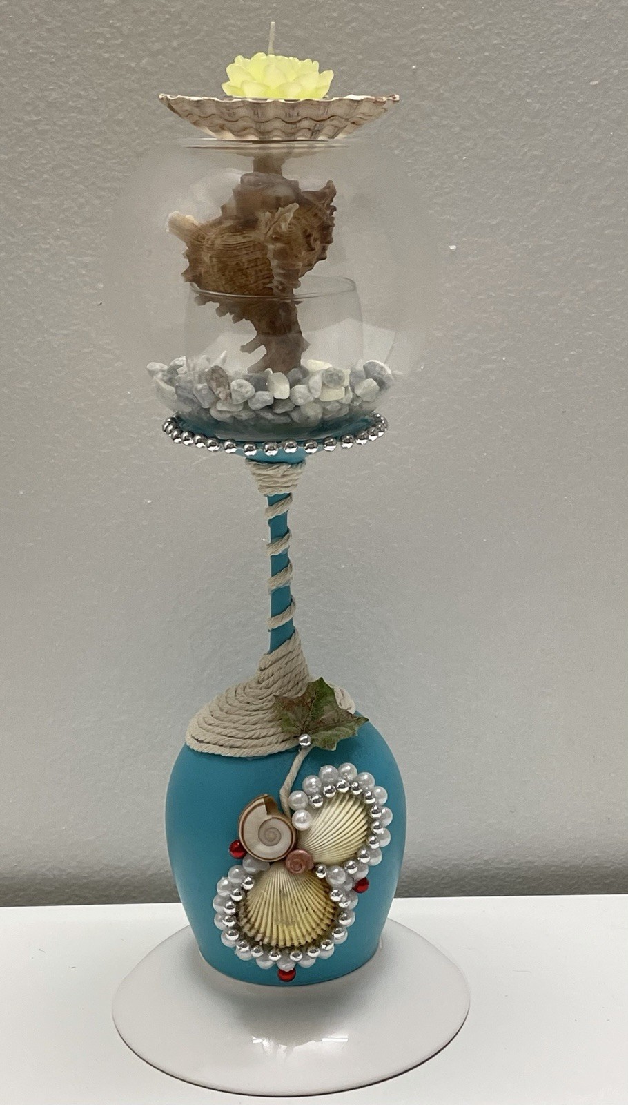 Artificial Coastal Succulent & Seashell Floral Centerpiece Multicolor