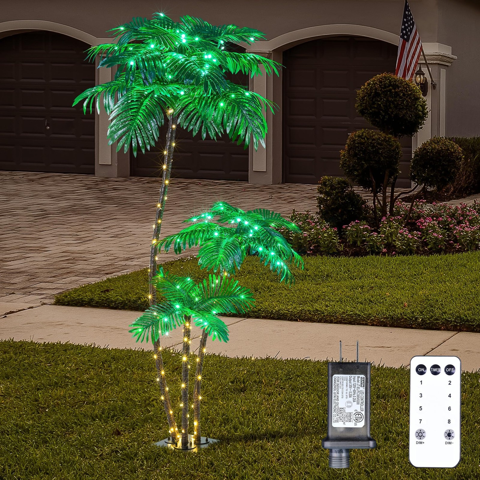 Lighted Palm Tree 6FT 3FT 2FT Artificial Palm Decor for Outdoor 203 LED Light…