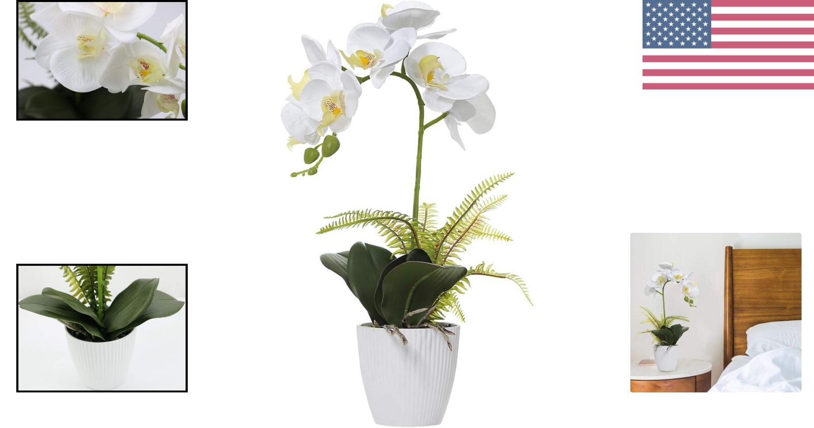Decorative 16-Inch White Orchid – Perfect for Homes & Events – Low Maintenance