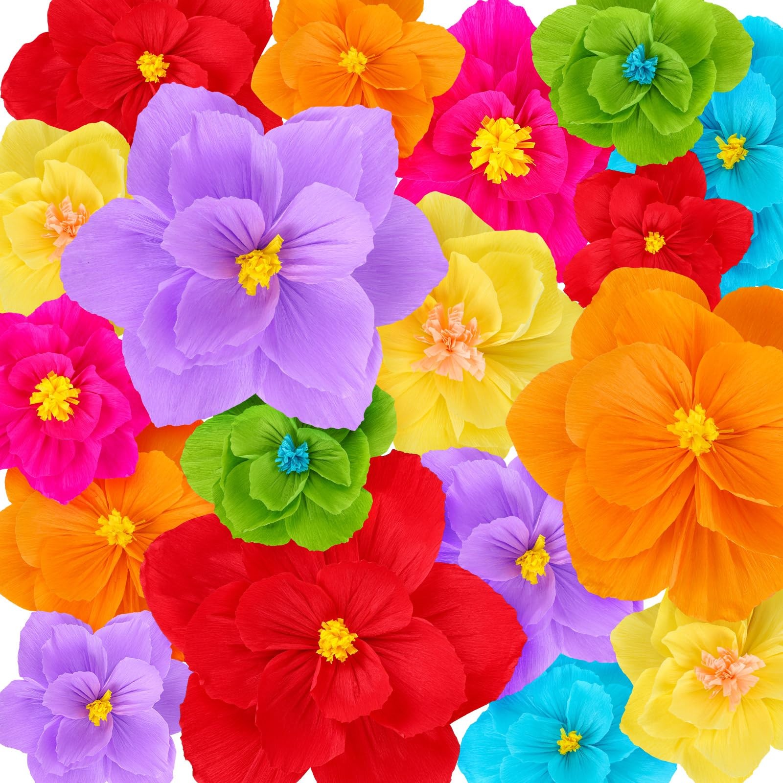18 PCS Giant Paper Flowers Artificial Large Handcrafted Wall Backdrop Decor