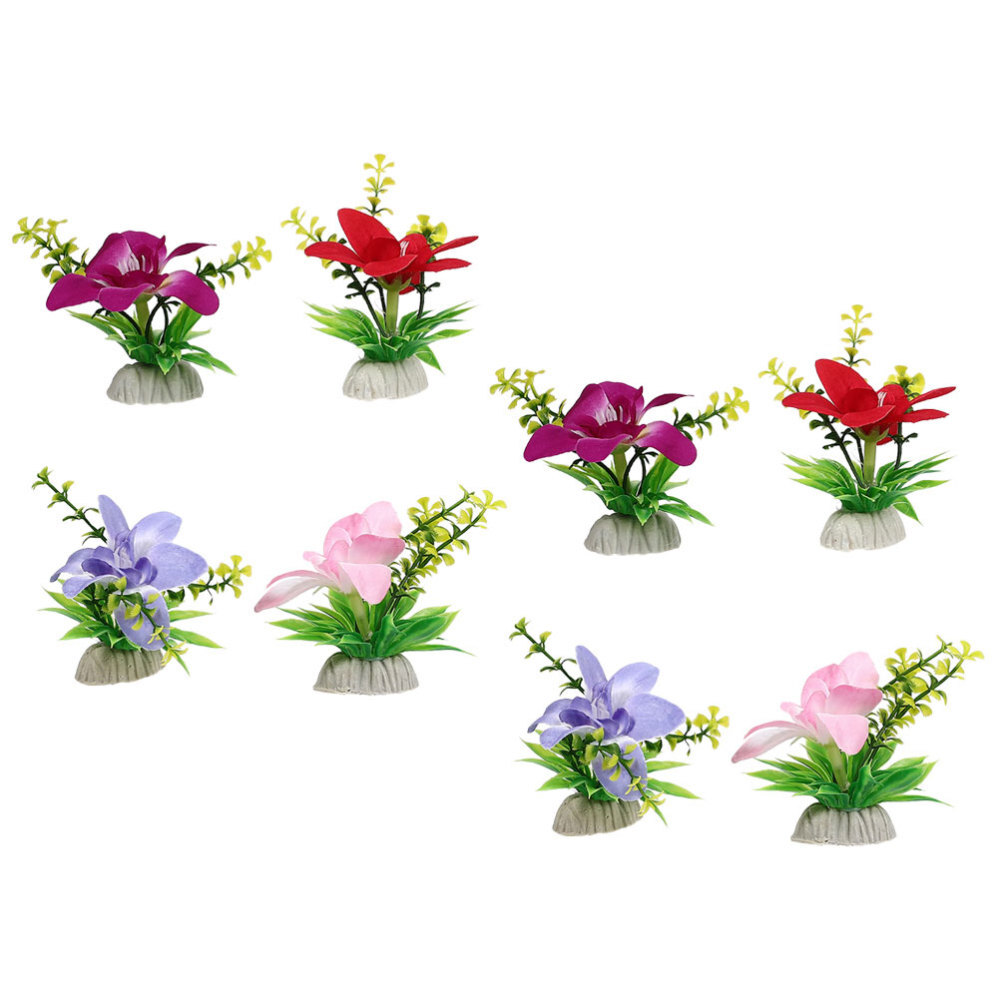 8PCS Delicate Sushi Flowers Decor Flower Decors Desktop Sushi Plate Decors