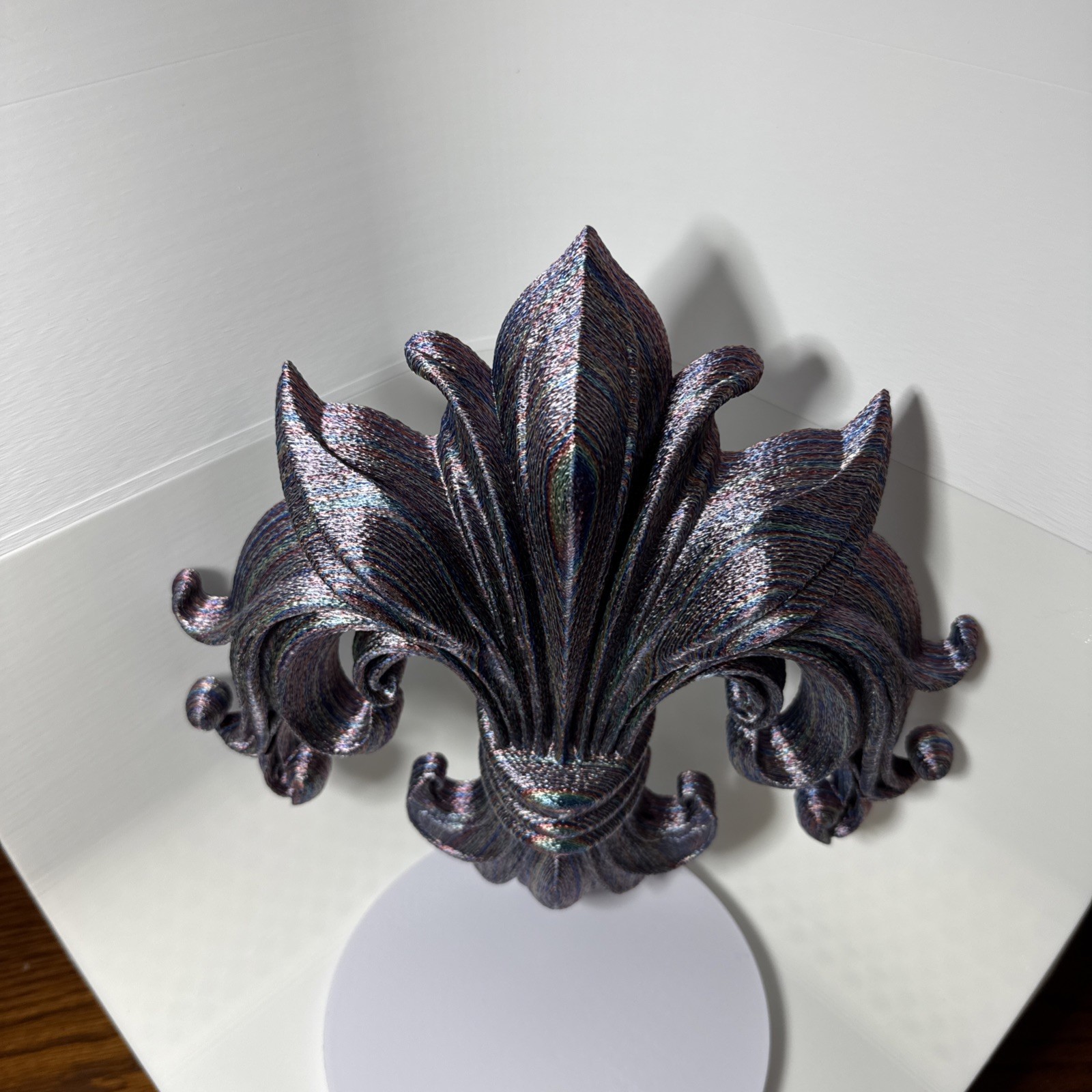 Fleur De Lis Gradient Colors – 3d printed statement piece. 10x10x2