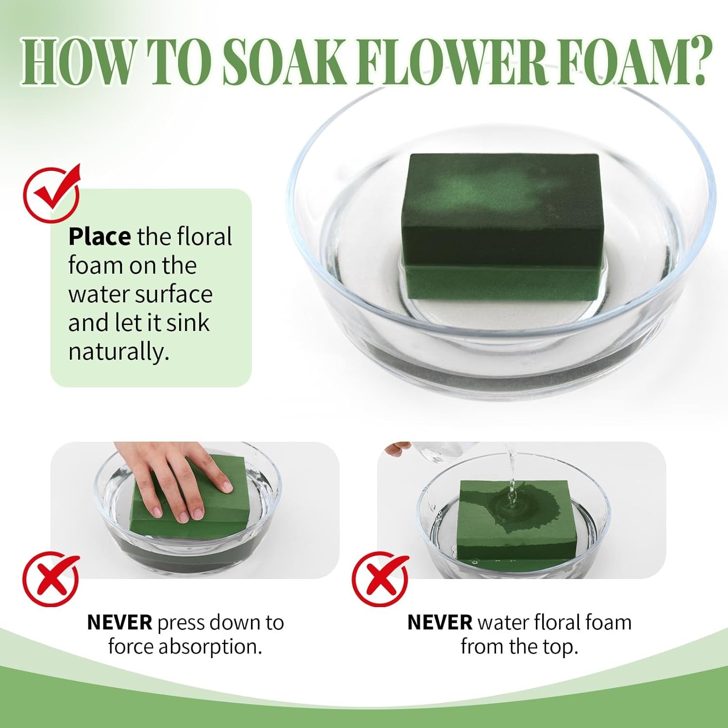 6 Pcs Floral Foam Blocks for Fresh & Artificial Flower Arrangement 8.8” x 4.1”