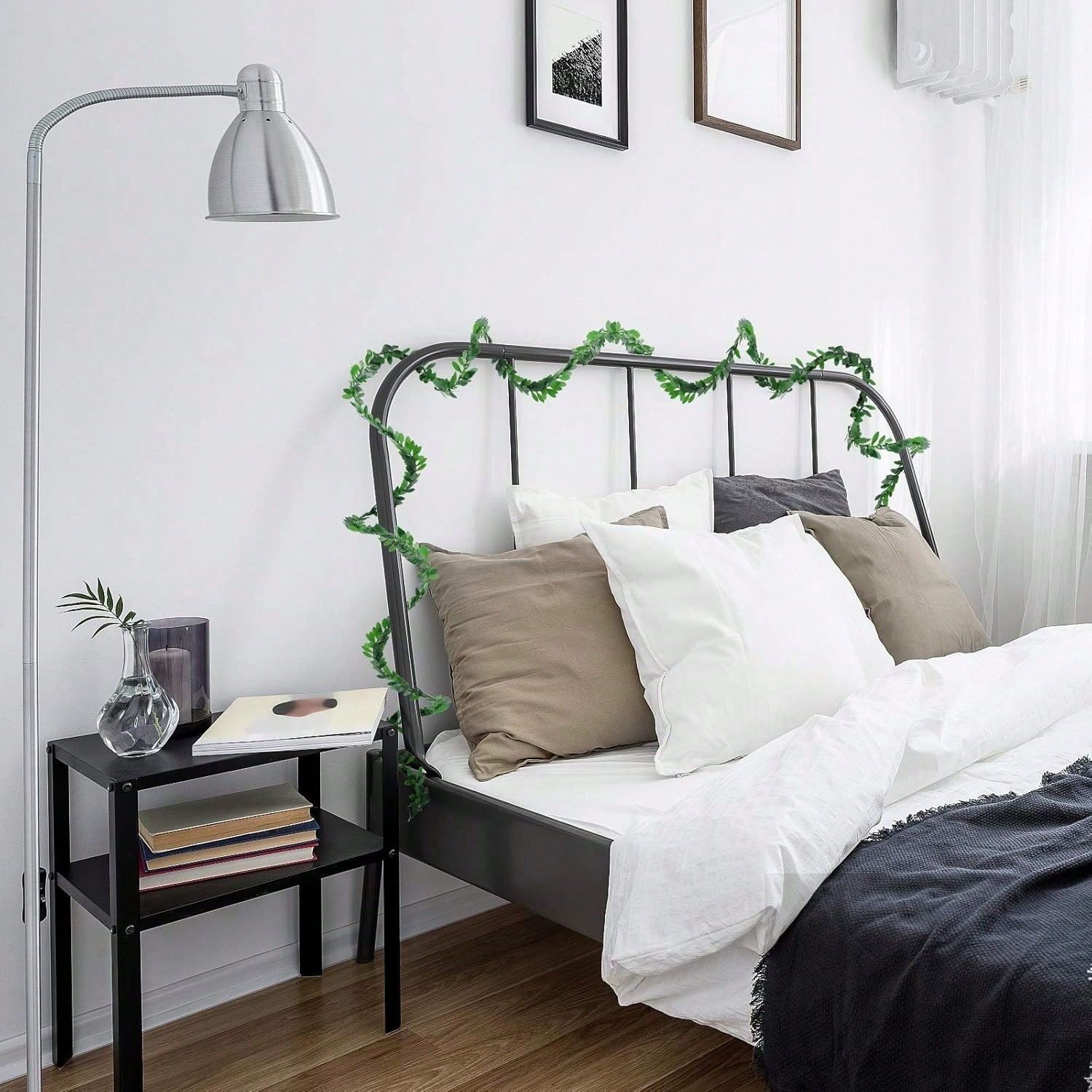NEW 3 Pcs 24.6Ft Iron Wire Leaf Garland, Green Willow Rattan for Wedding Mantel