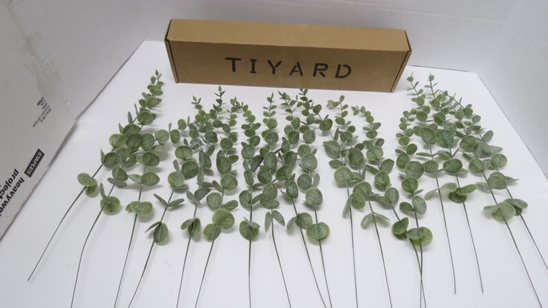 Tiyard 18pcs Eucalyptus Stems Artificial Eucalyptus Leaves Stems Artificial F…