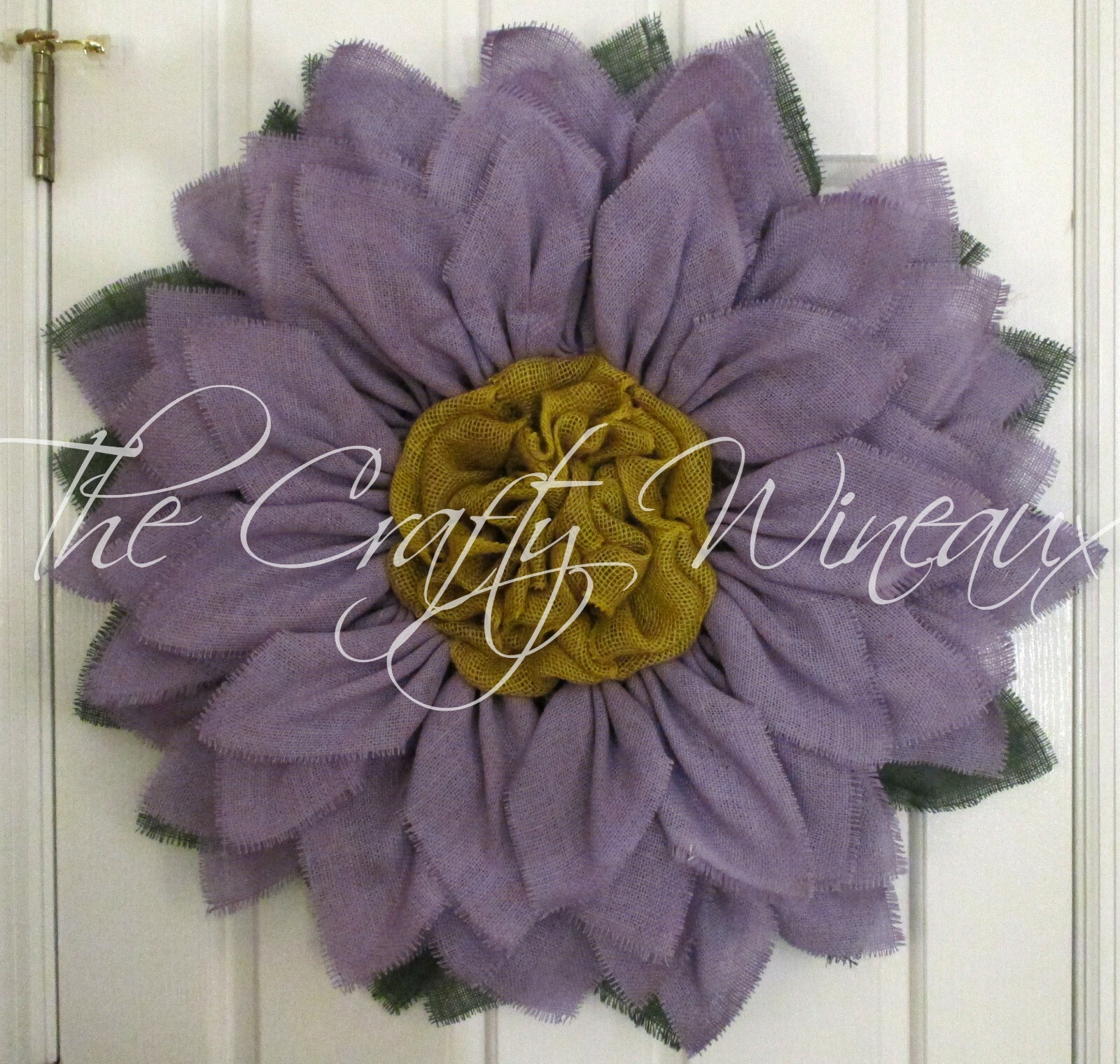 The Crafty Wineaux – Extra Large 30″ Light Violet Burlap Sunflower Wreath