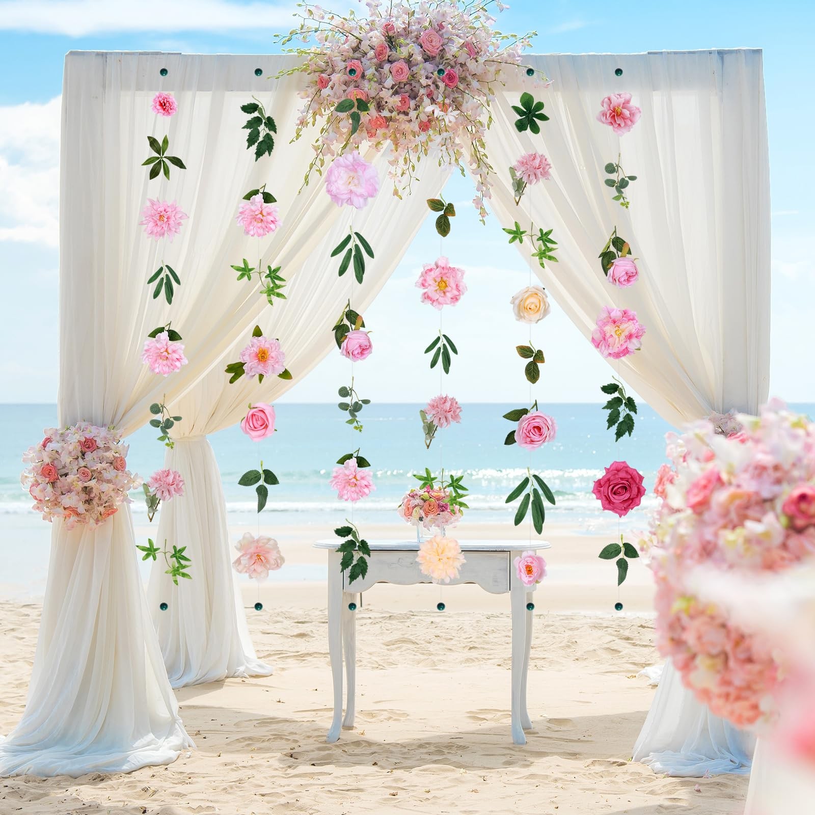 6 pcs Artificial Flower Garland Hanging Decorations,5.9ft Hanging Flowers for…