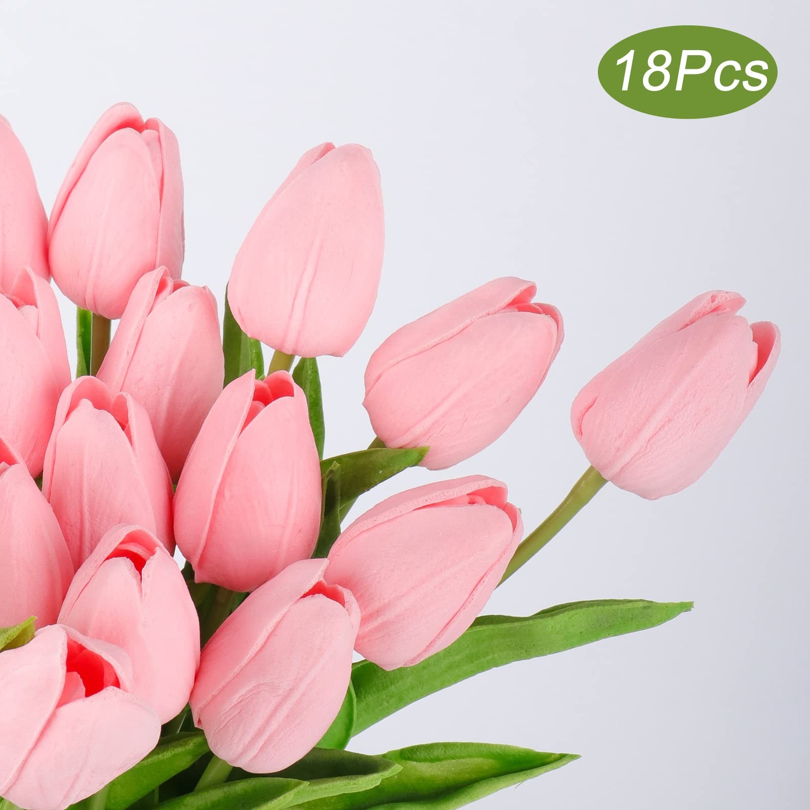 Black Tulips Artificial Flowers Faux Real Touch Fake Bouquet Halloween 18 PCS