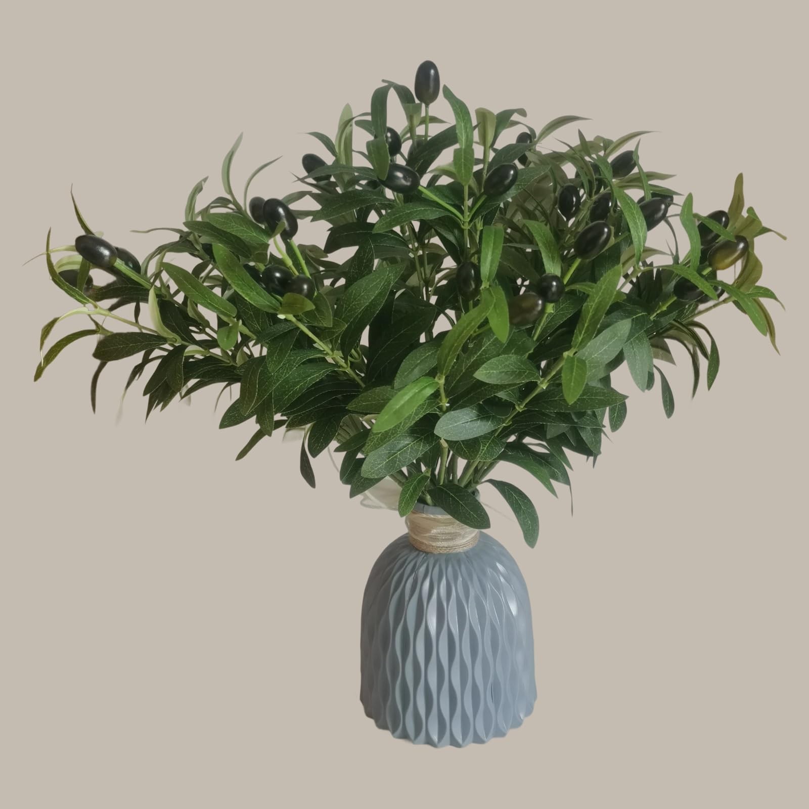 10Pcs Artificial Olive 15 Inches Branche Leaves Fake Eucalyptus Plant Branche…