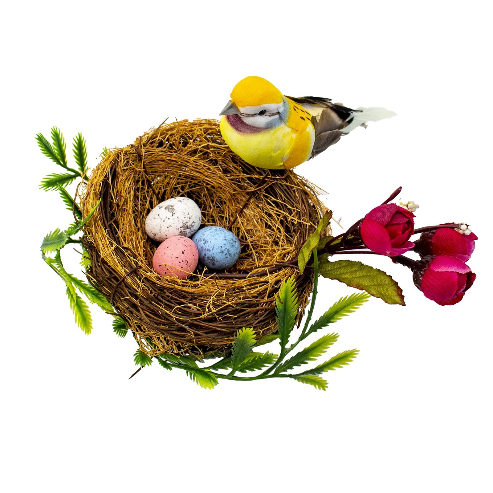 -Easter Artificial Nest Natural Bird Nest Kit Includes Artificial Twig Nest, …