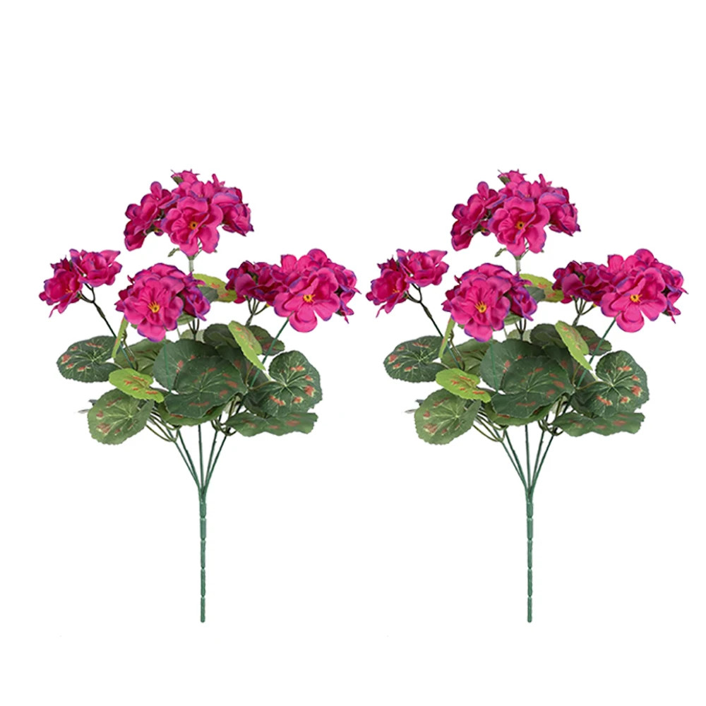2/4Pcs Artificial Flowers Faux Geranium UV Resistant Fake Flower for Planter Out