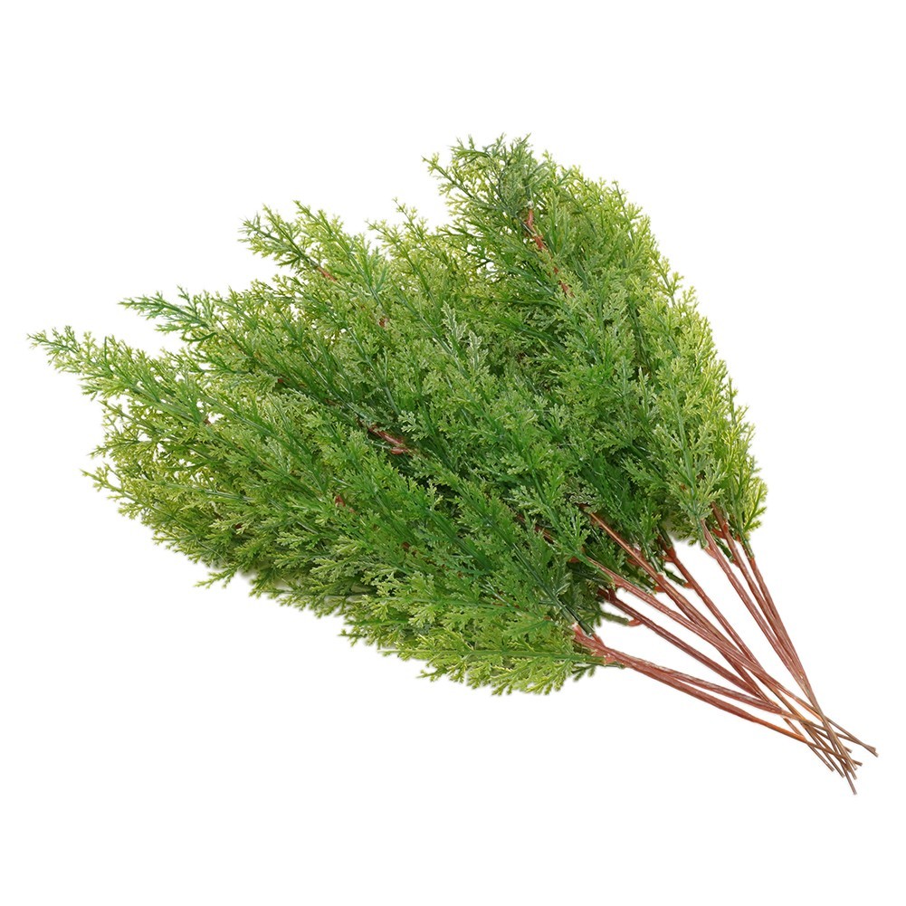 Artificial Pine Cypress Leaves Branch Simulation Green Plant Home Office Decor