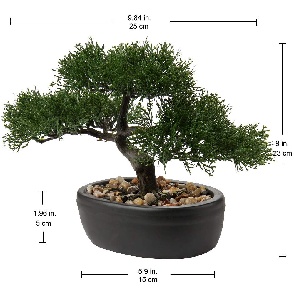 Artificial Bonsai Tree Juniper Faux Plants Indoor Small Fake Plants Decor wit…
