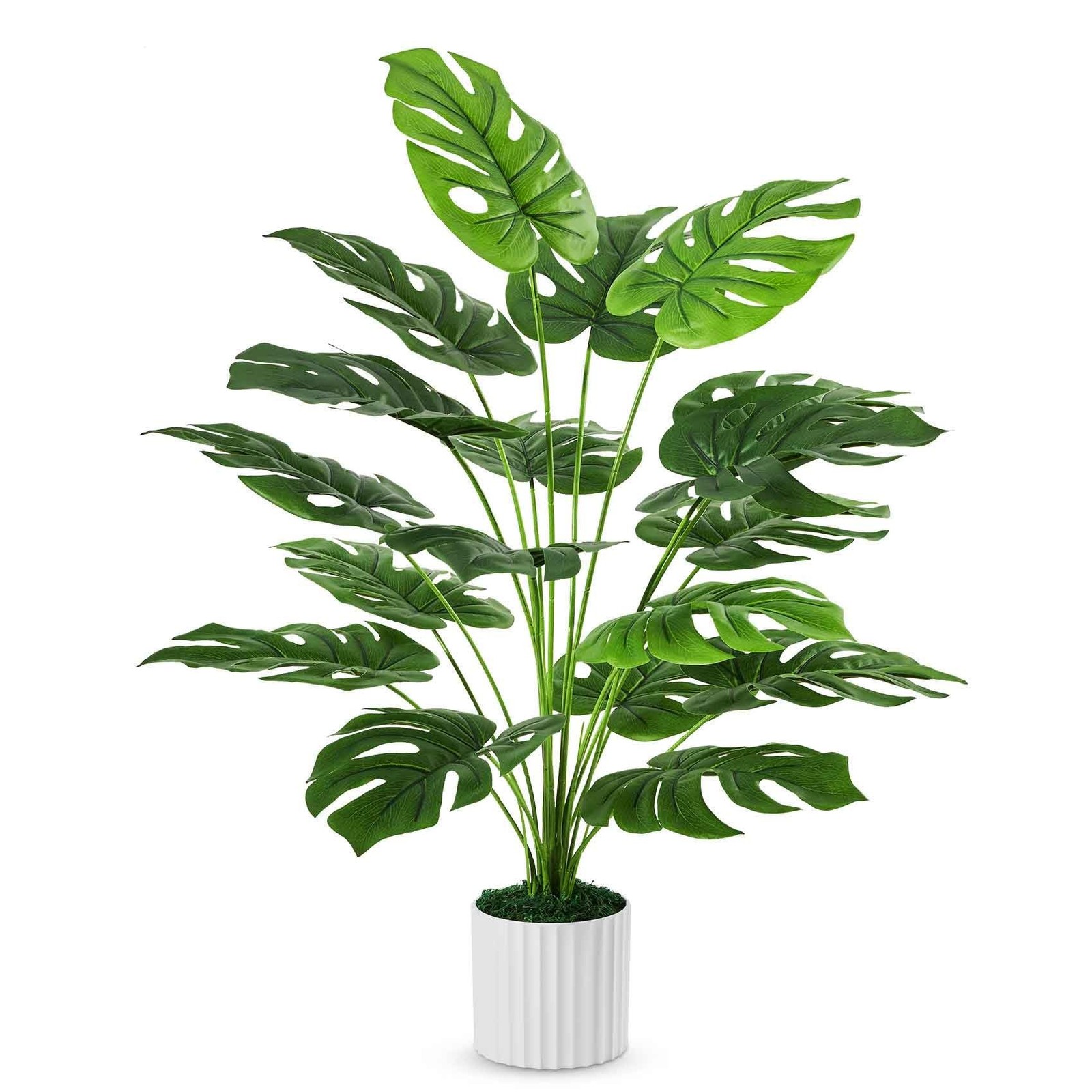 Guheake 28″ Fake Plants Large, Artificial Monstera Faux Plants Indoor Tall fo…