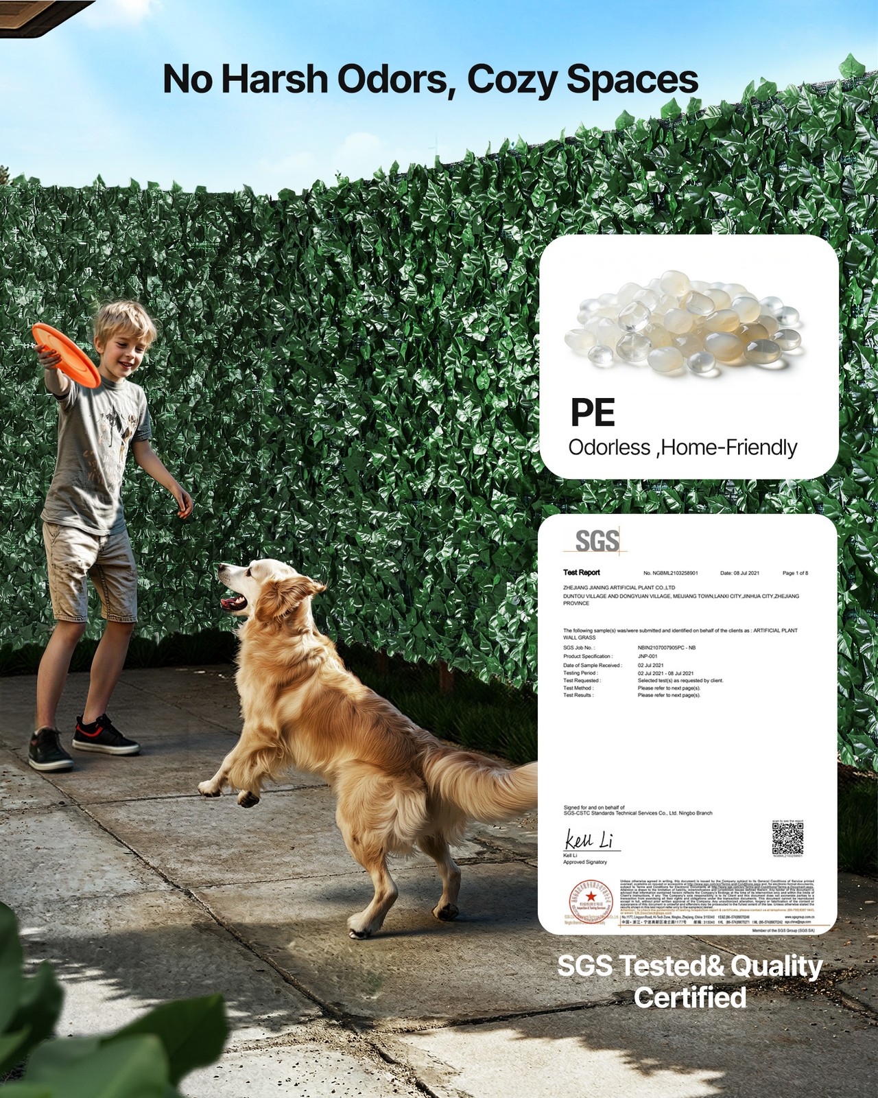 VEVOR 96″x72″ Artificial Faux Ivy Leaf Privacy Fence Screen Decor Panel Hedge