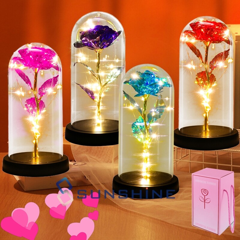 Regalos para mujeres cumpleaños rosa de cristal de galaxia eterna flor de Navida