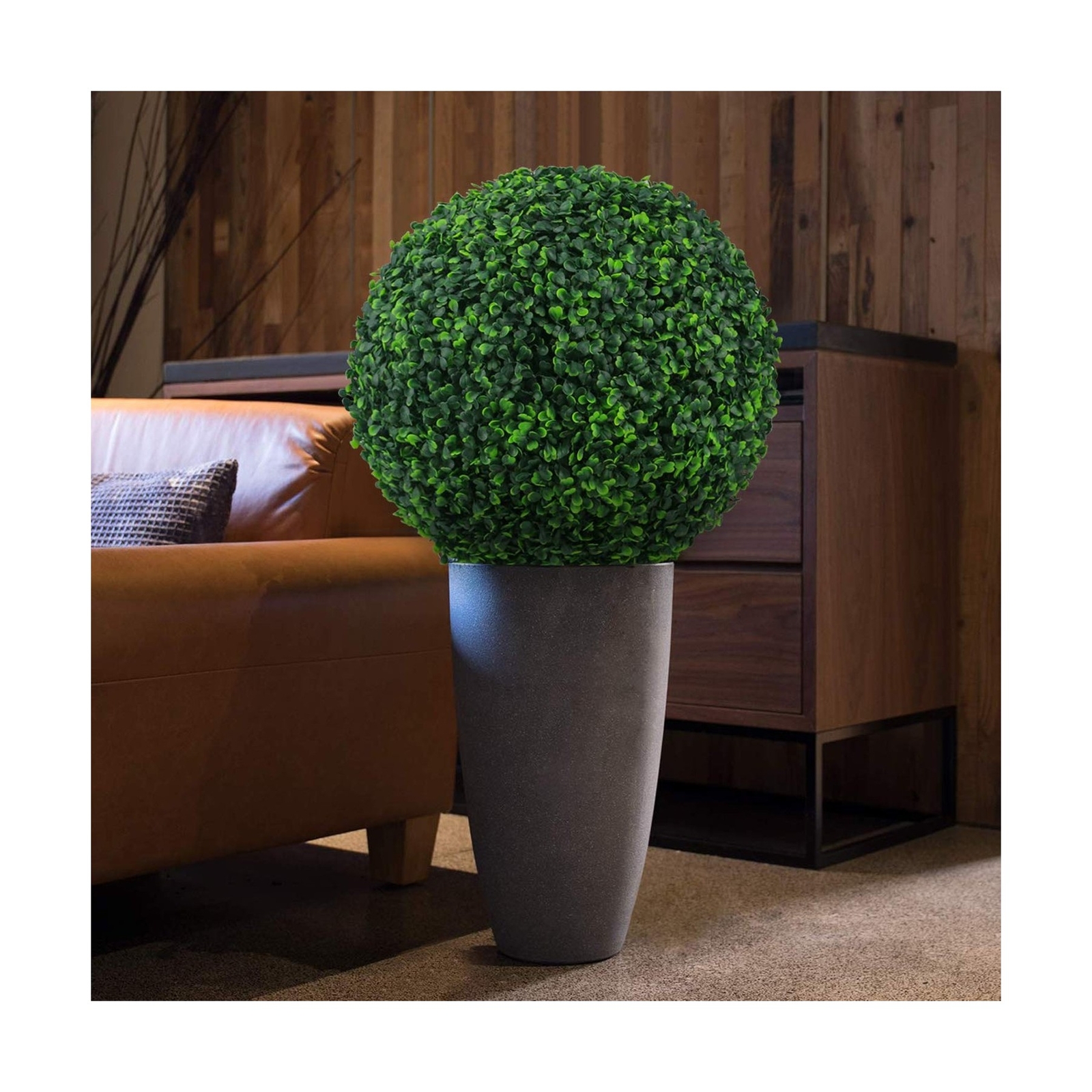 Sunnyglade 2 PCS 19.7 inch 4 Layers Artificial Plant Topiary Ball Faux Boxwoo…