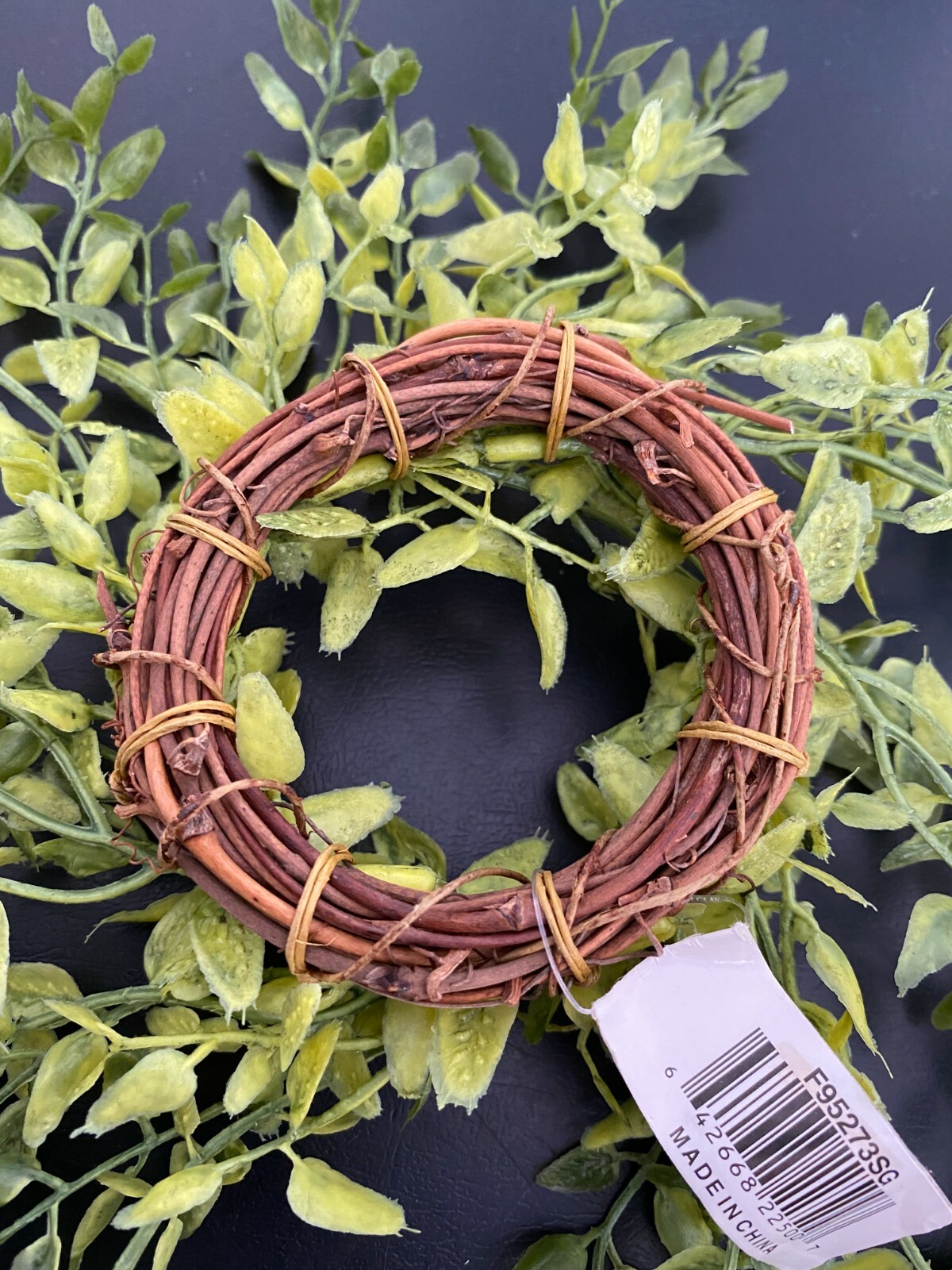 New Cottage Farmhouse LEMON BEAUTY VERBENA HERB GRASS CANDLE RING Wreath 2″