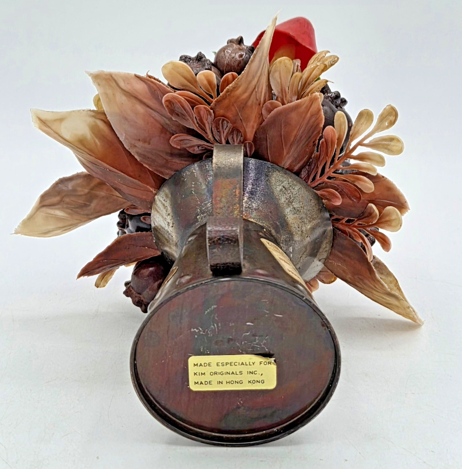 Vintage Kim Originals Mushroom Nut Floral Arrangement Hong Kong UNIQUE DECOR