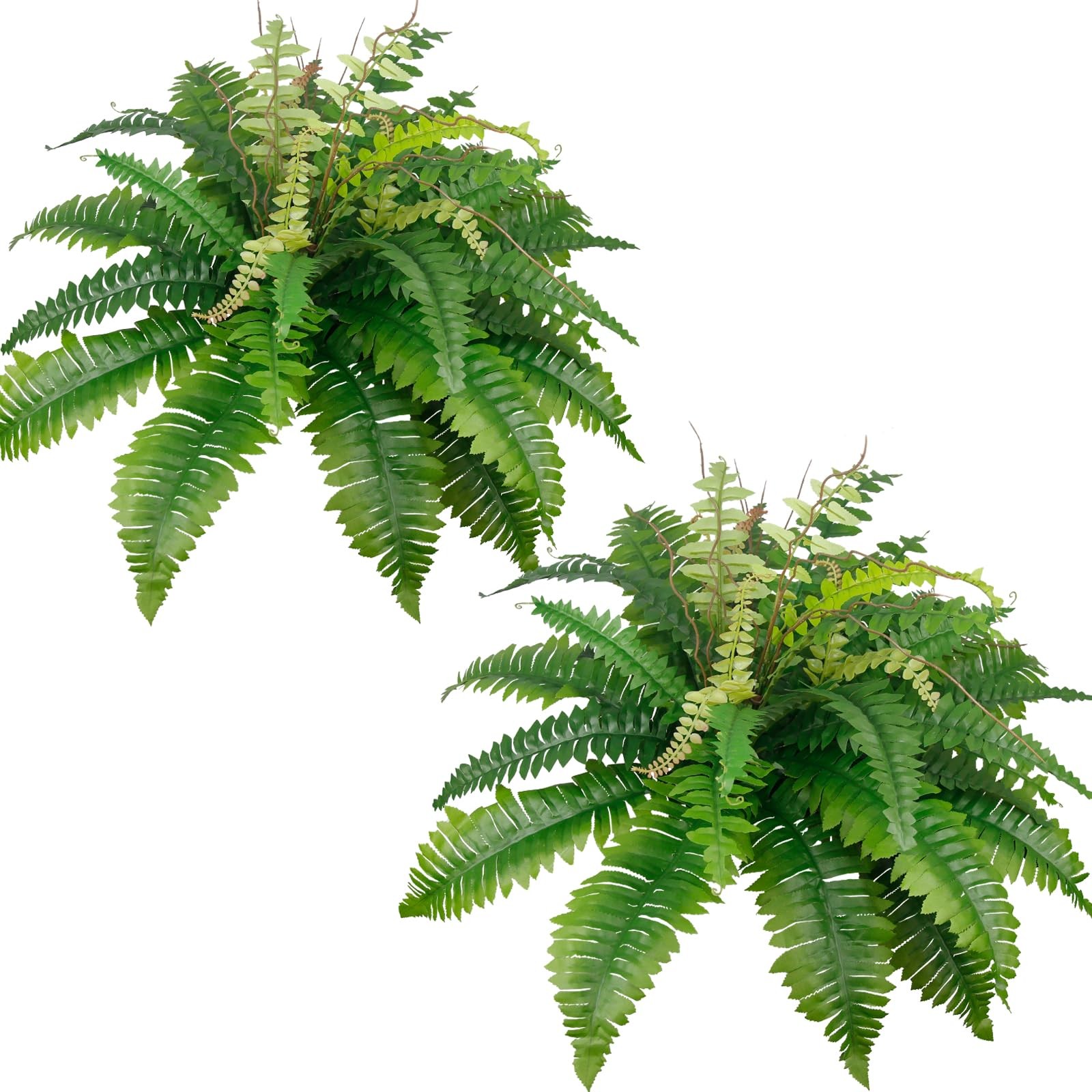 Artificial Ferns for Outdoors 2 Pcs Artificial Boston Ferns Plants Bush Faux …