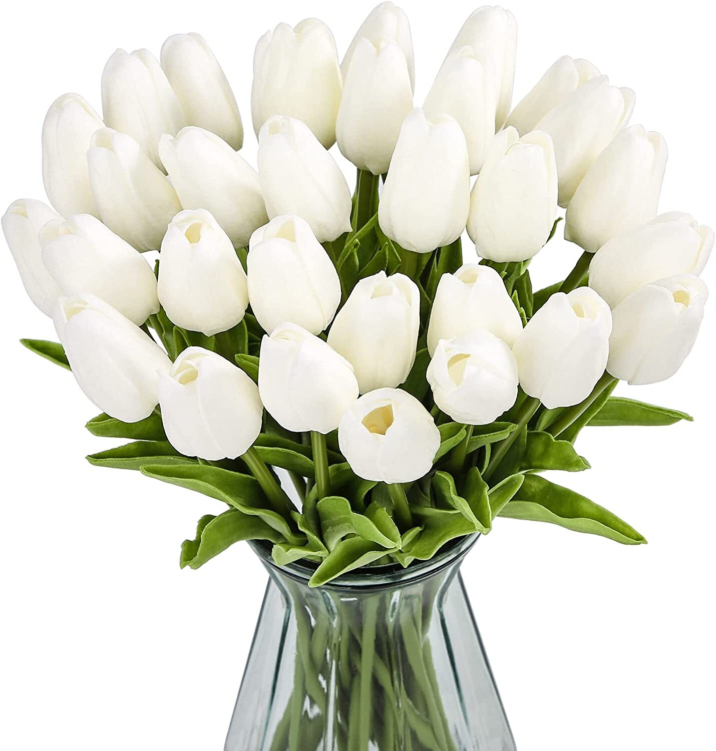 20 × White Artificial Tulip Fake Flowers Real Touch Gifts Wedding Home Decor USA