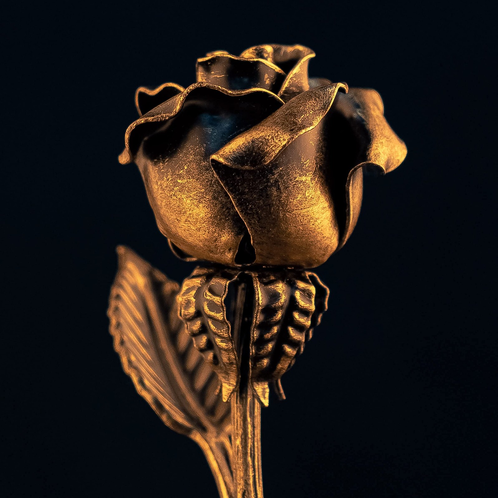 Handcrafted Bronze Rose – 8th & 19th Yeat Wedding for Her – Solid Metal Forev…