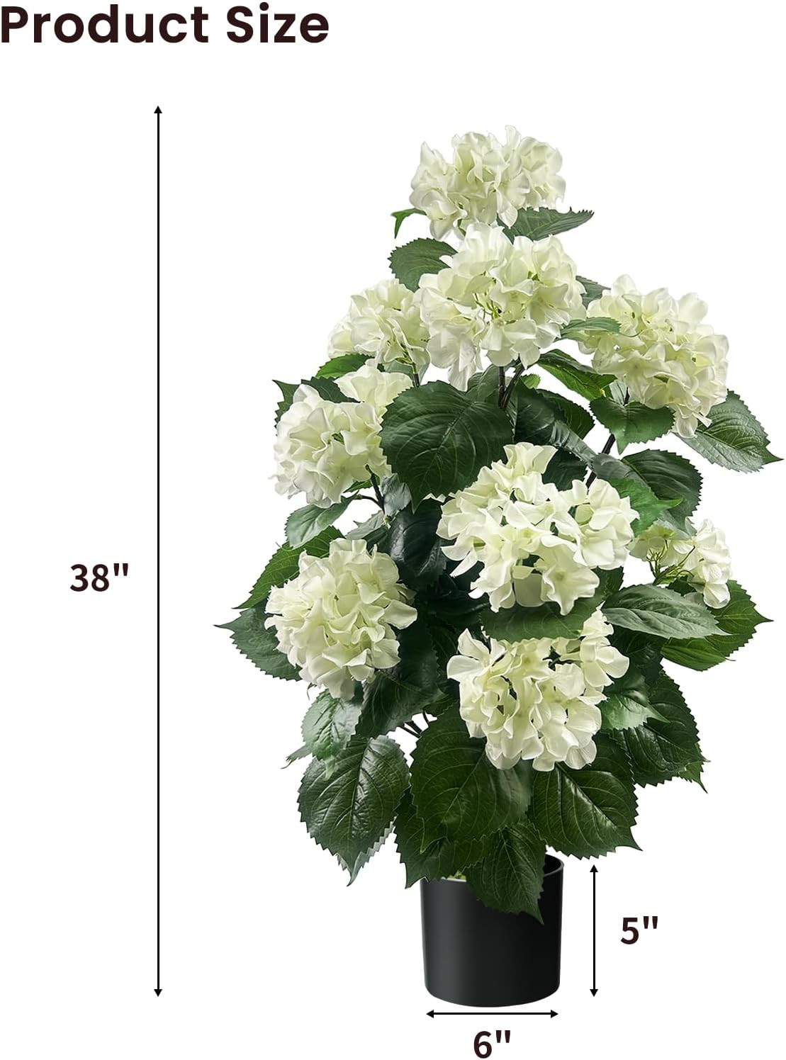 3FT Artificial Hydrangea Tree, White Hydrangea Artificial Flowers for Indoor Out