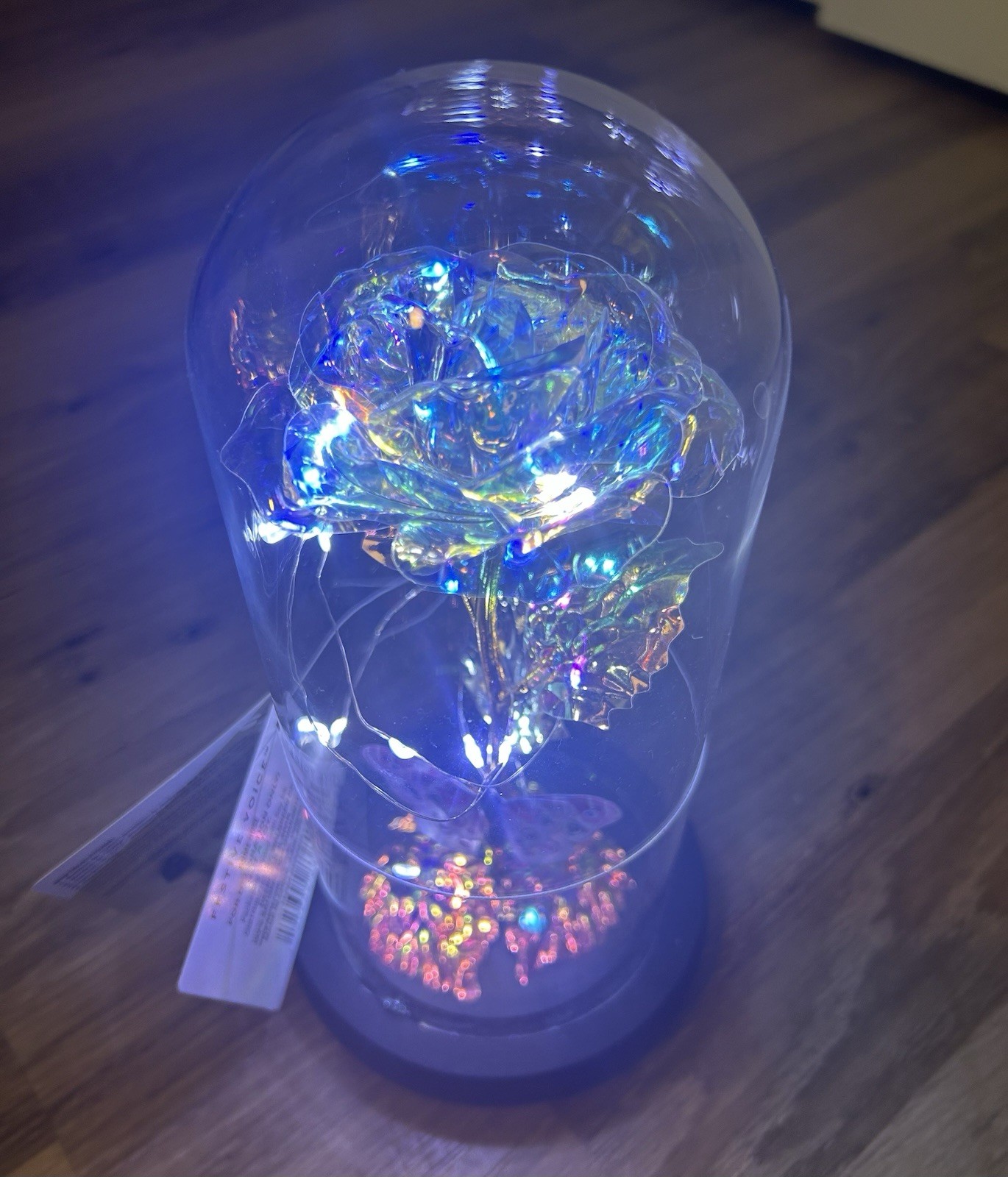 Forever Rose With Butterfly Light Up in Glass Dome Artificial Flower Gift