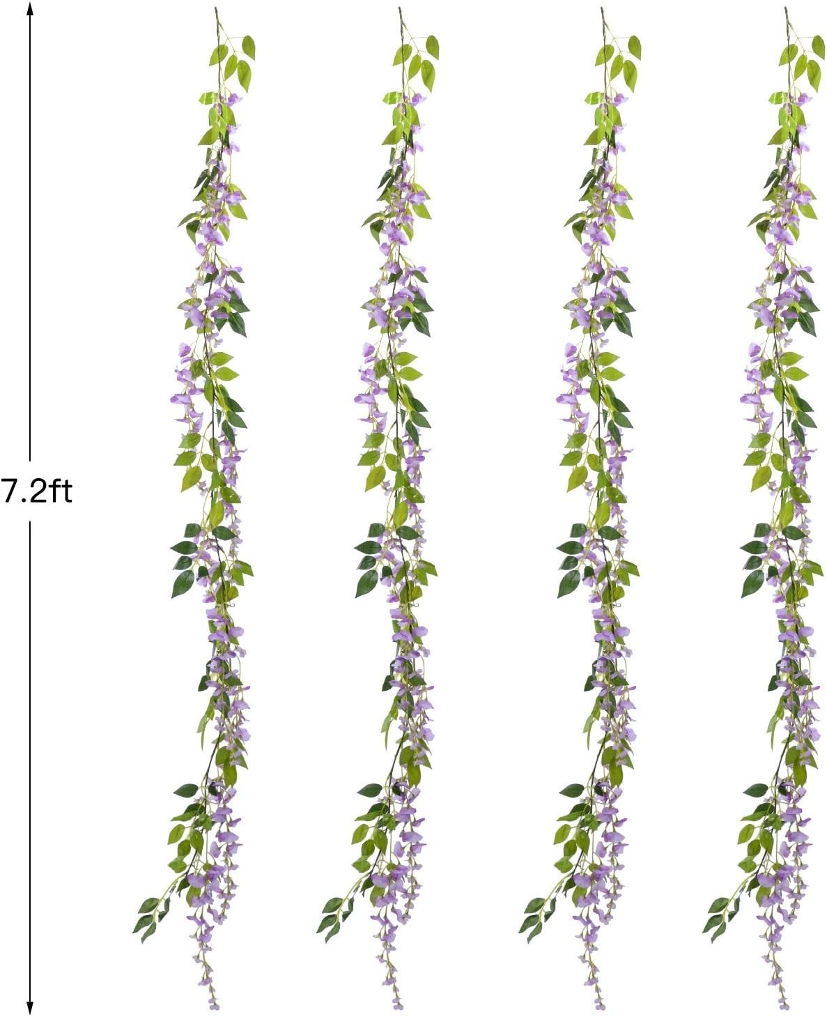 Artificial Wisteria Garland 28.8ft Silk Flowers for Wedding Garden Home Decor