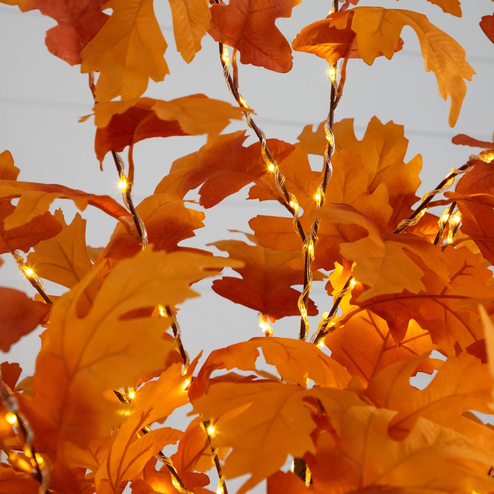 Nearly Natural 7ft Pre-Lit Autumn Maple Artificial FallTree w/450 Warm White LED