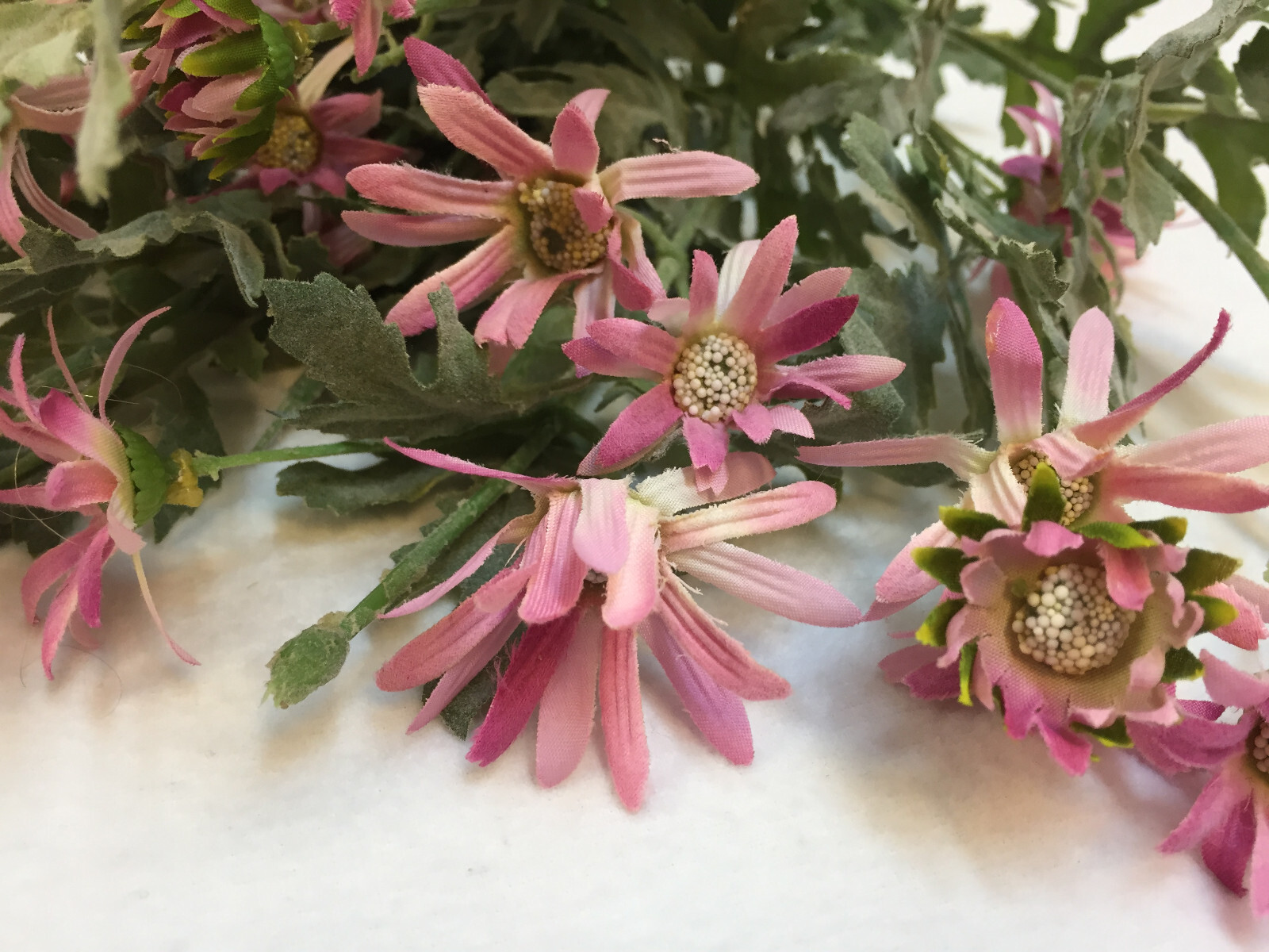 MeraVic Silk Flowers African Daisies Pink White Artificial Stemmed 2 Bunches