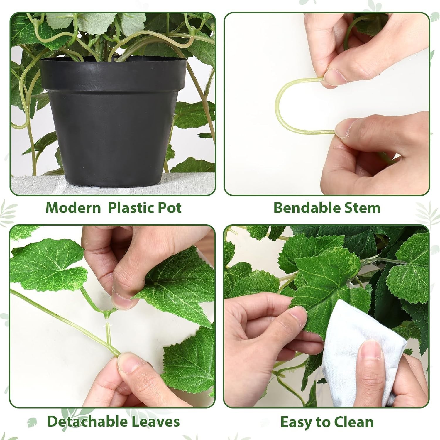 Artificial Plants Fake Pothos Ivy Plant Silk Plant for Home Decor Indoor in P…