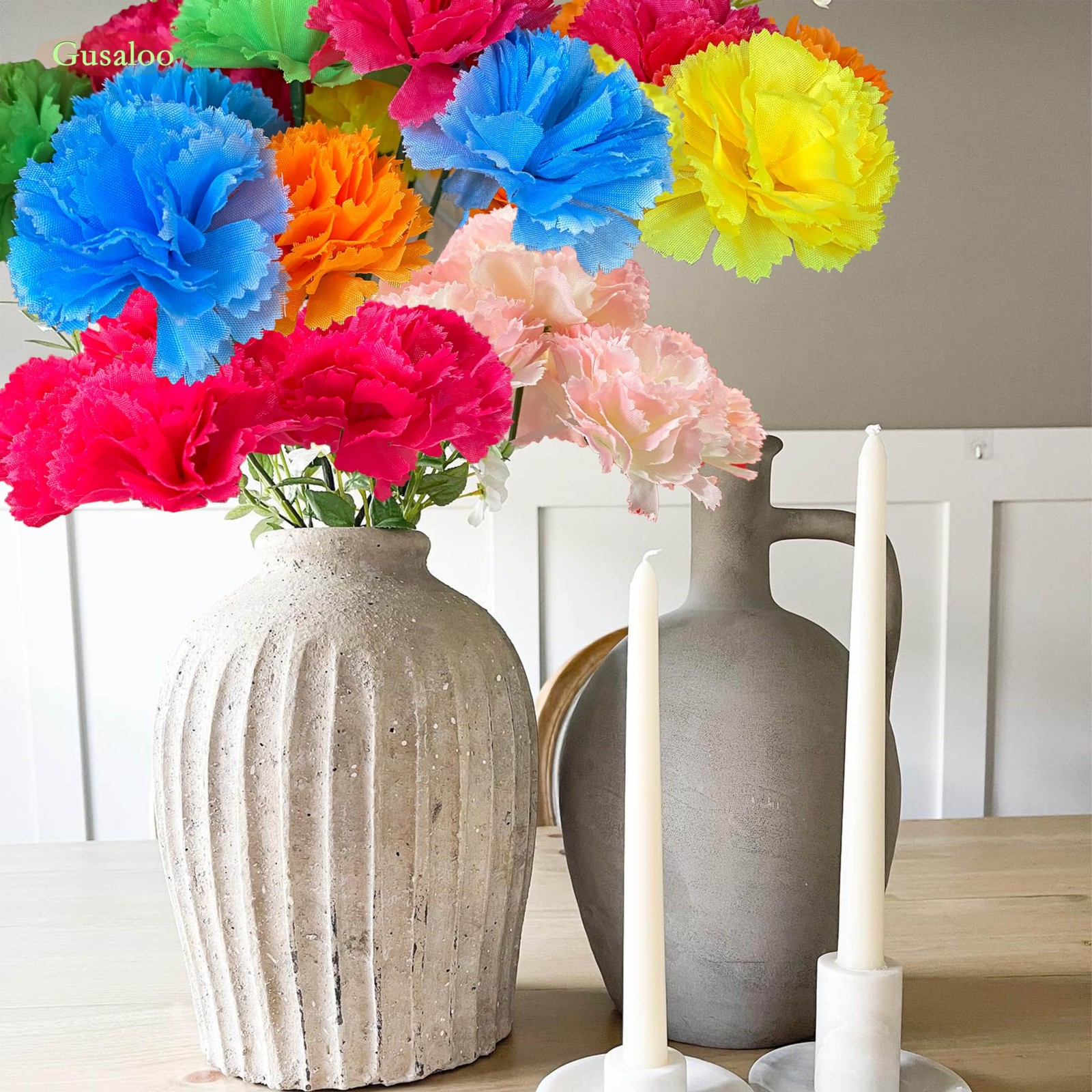 Marigold Flower Heads Bulk 50Pcs, Faux Mexican Marigold Artificial Flowers fo…