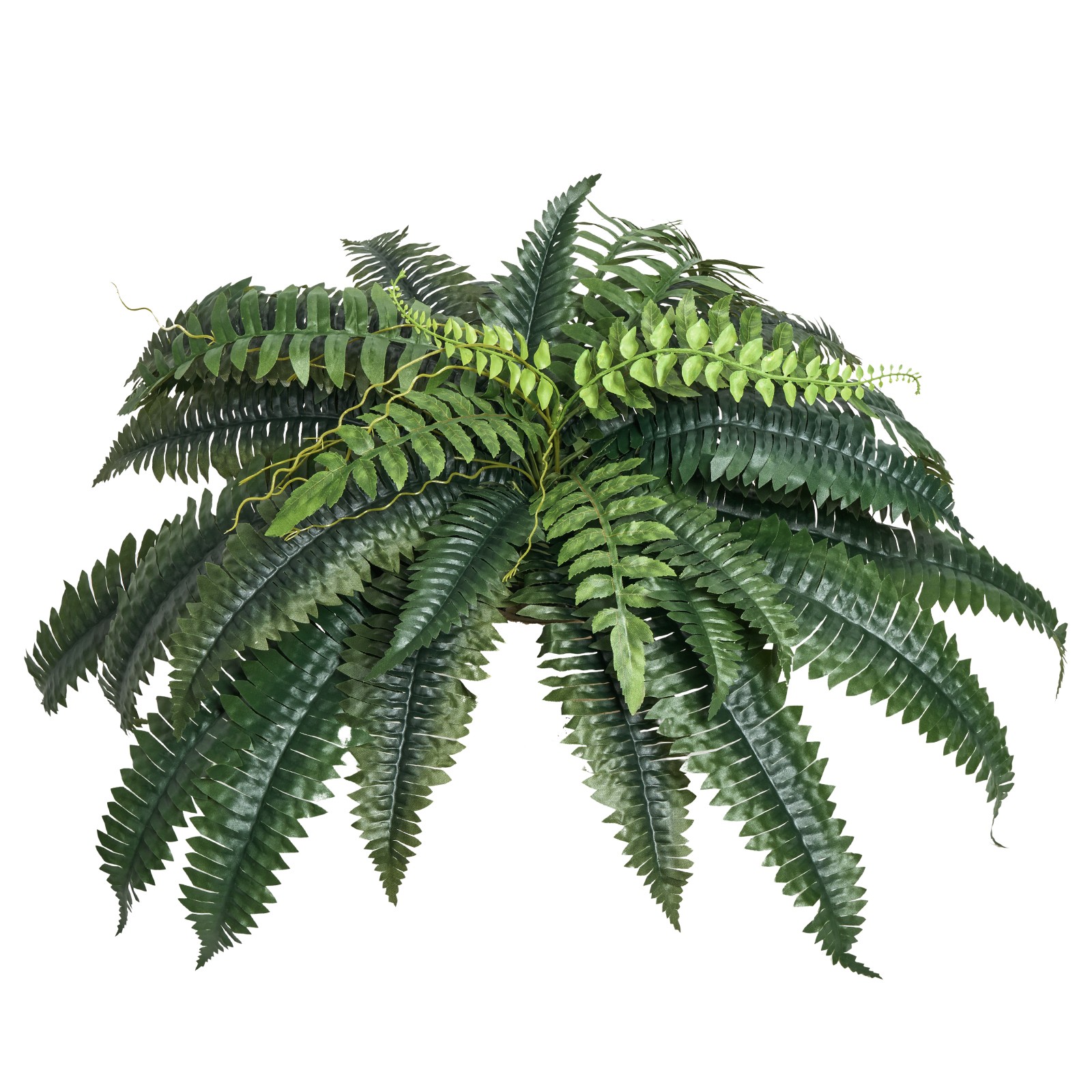 Uimoso Set of 2 Faux Boston Ferns with 35 Branches for Indoor and Outdoor Use