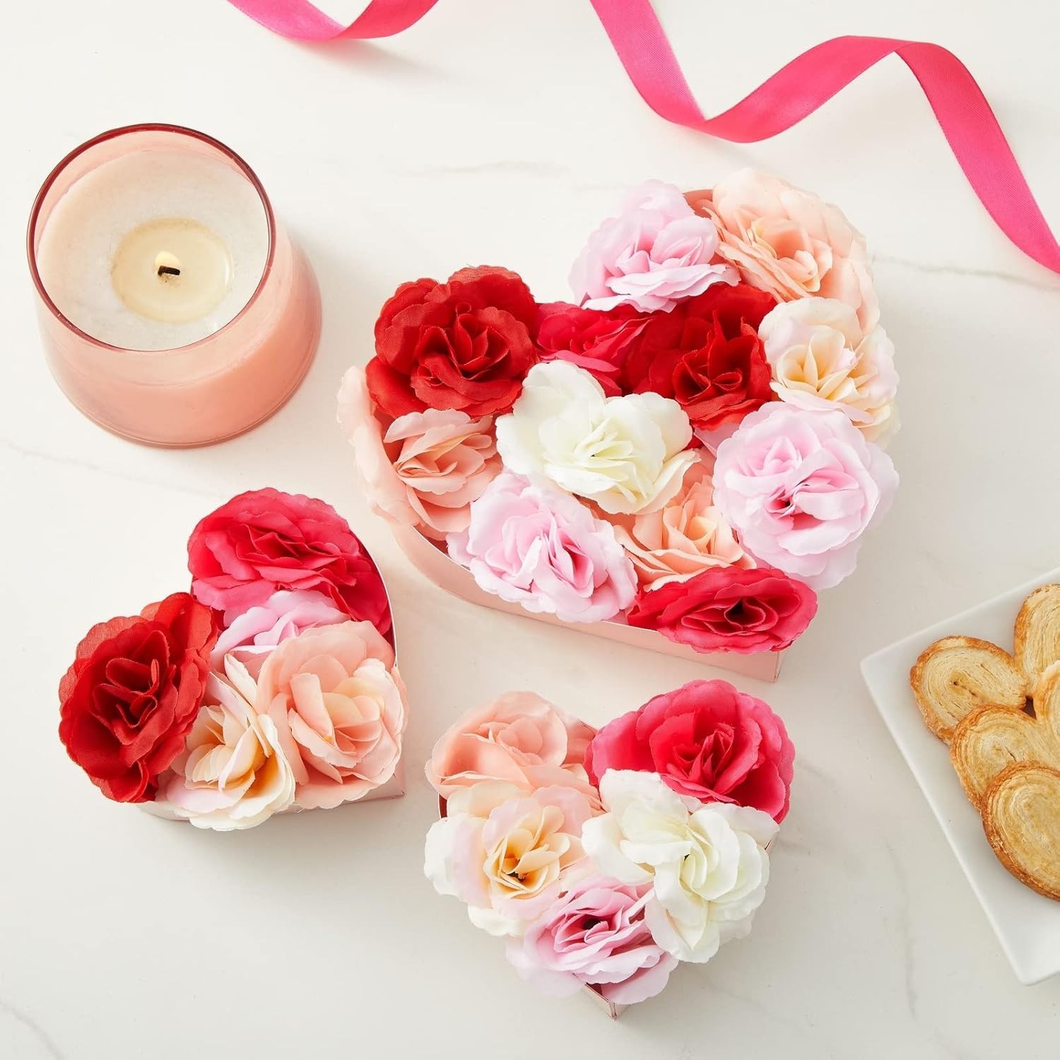Elegant 60-Piece Silk Flower Set: Mini Heads, 6 Colors – Perfect for All Seasons
