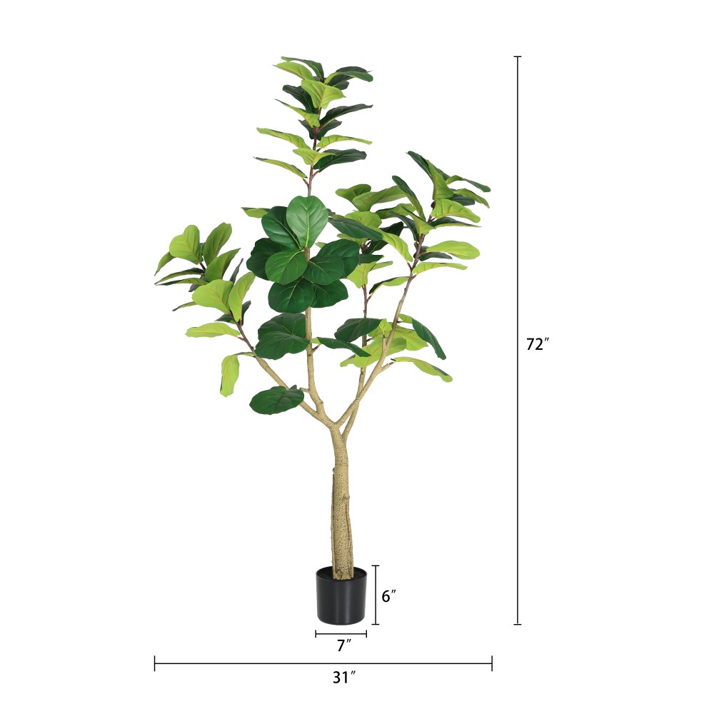 6ft Artificial Fiddle Leaf Fig Tree Faux Potted Plant Indoor Decor