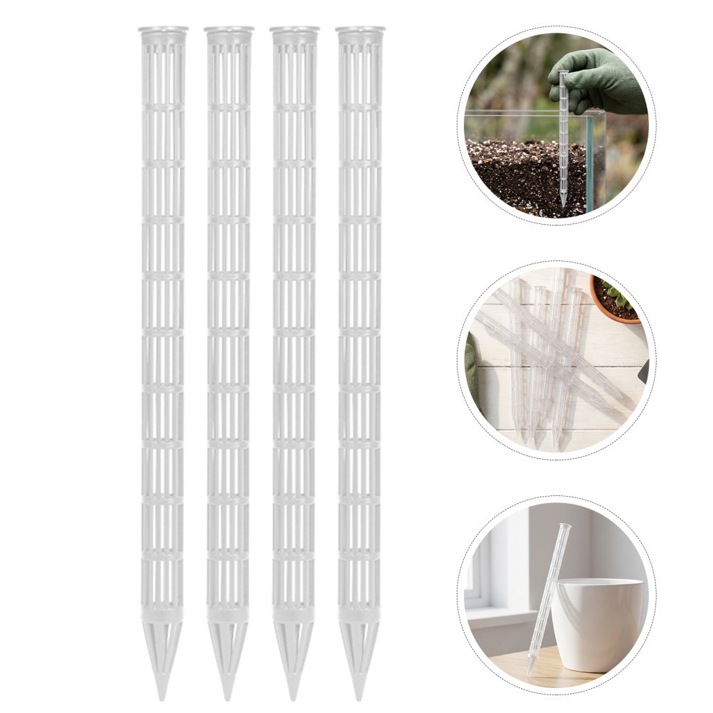 10Pcs Reusable Root Ventilation Tubes for Potted Plants White Plastic Stakes