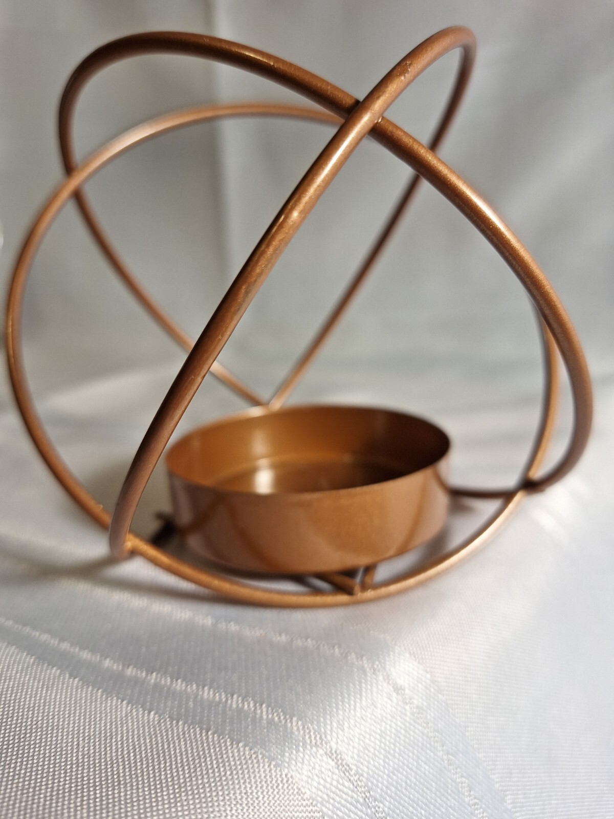 Bronze Metal Orb, Copper Vortex, Softball Size, Add A Plant Or Candle