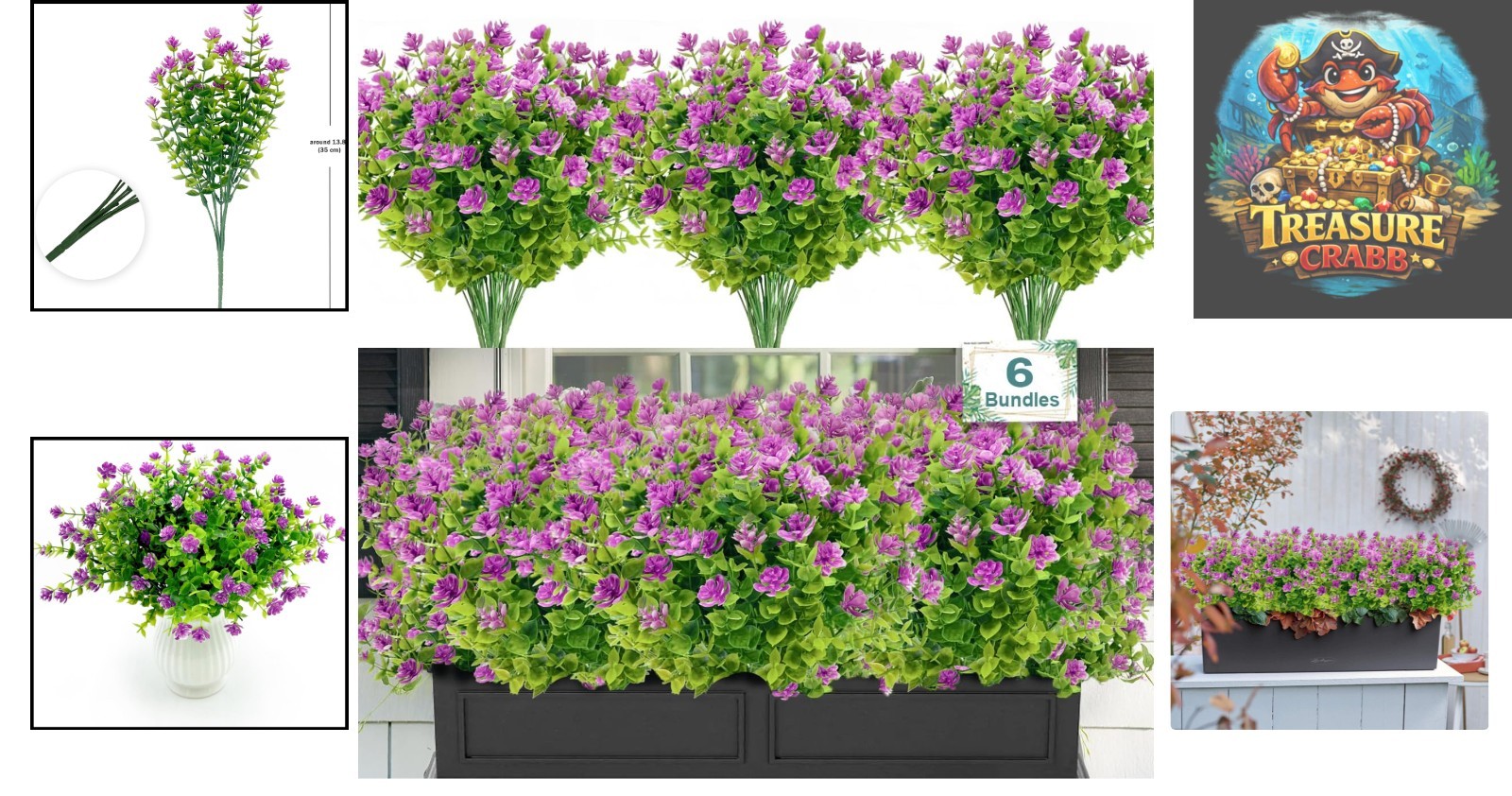 Versatile 6-Pack Rosy Artificial Flowers – Perfect for Indoor & Outdoor Styling