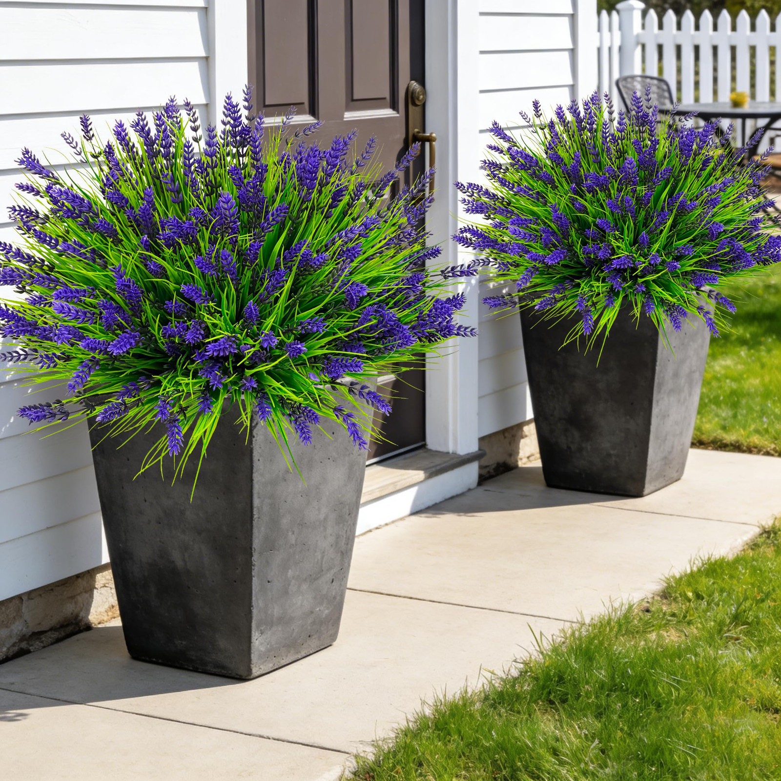 24 Bundles Artificial Plants Outdoor, Fake Lavender Flowers UV Resistant Faux…