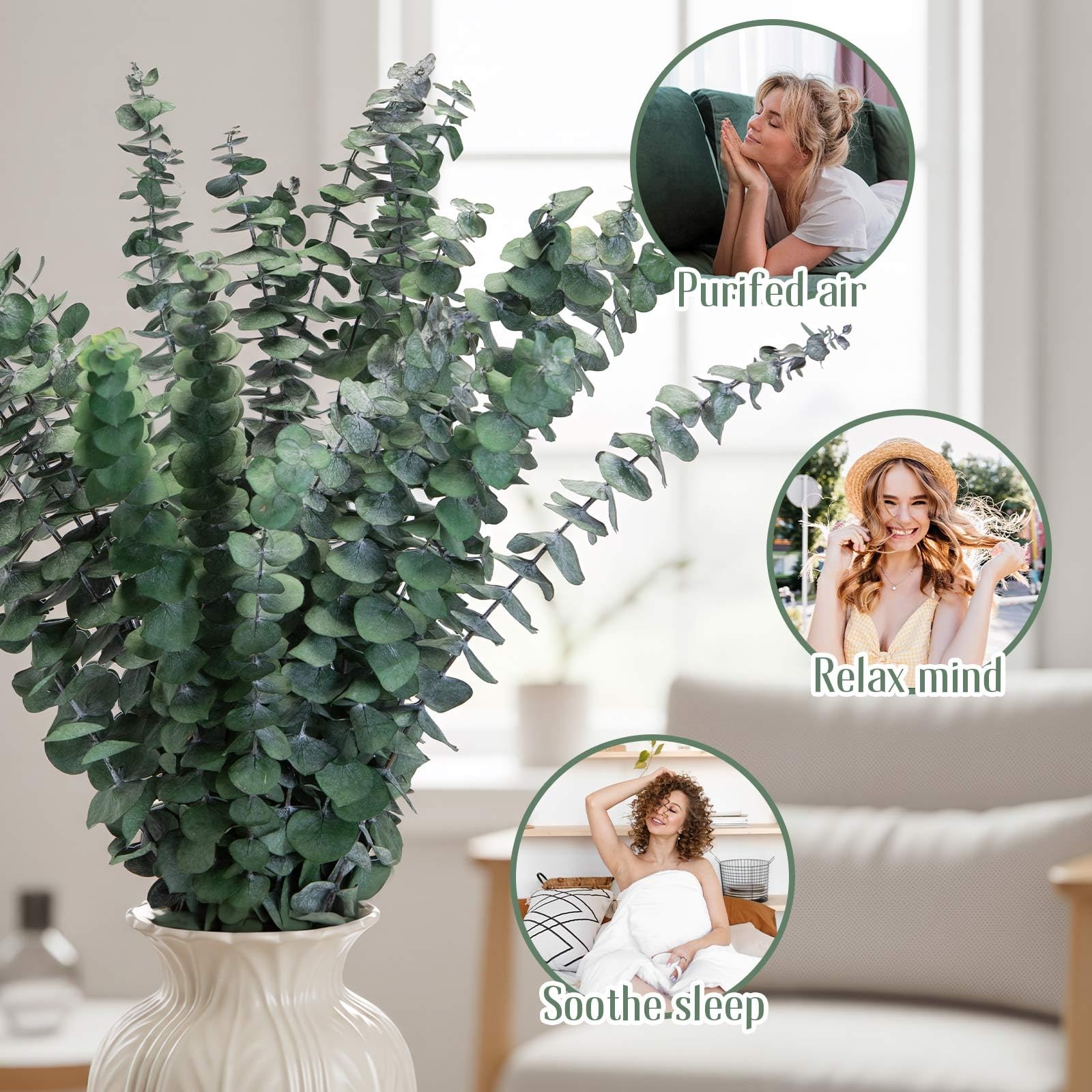 16PCS Preserved Eucalyptus Stems – 17″ Natural Dried Eucalyptus for Shower, A…