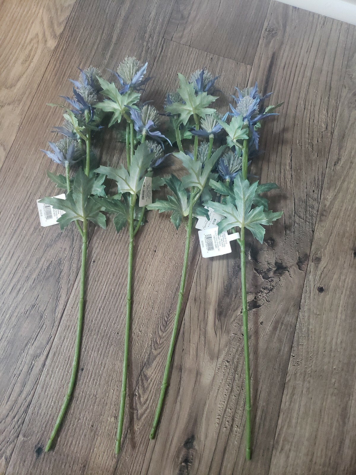 Lot of 4 Hearth & Hand With Magnolia Faux Floral Stem Thistle 16.5 in Purple x4