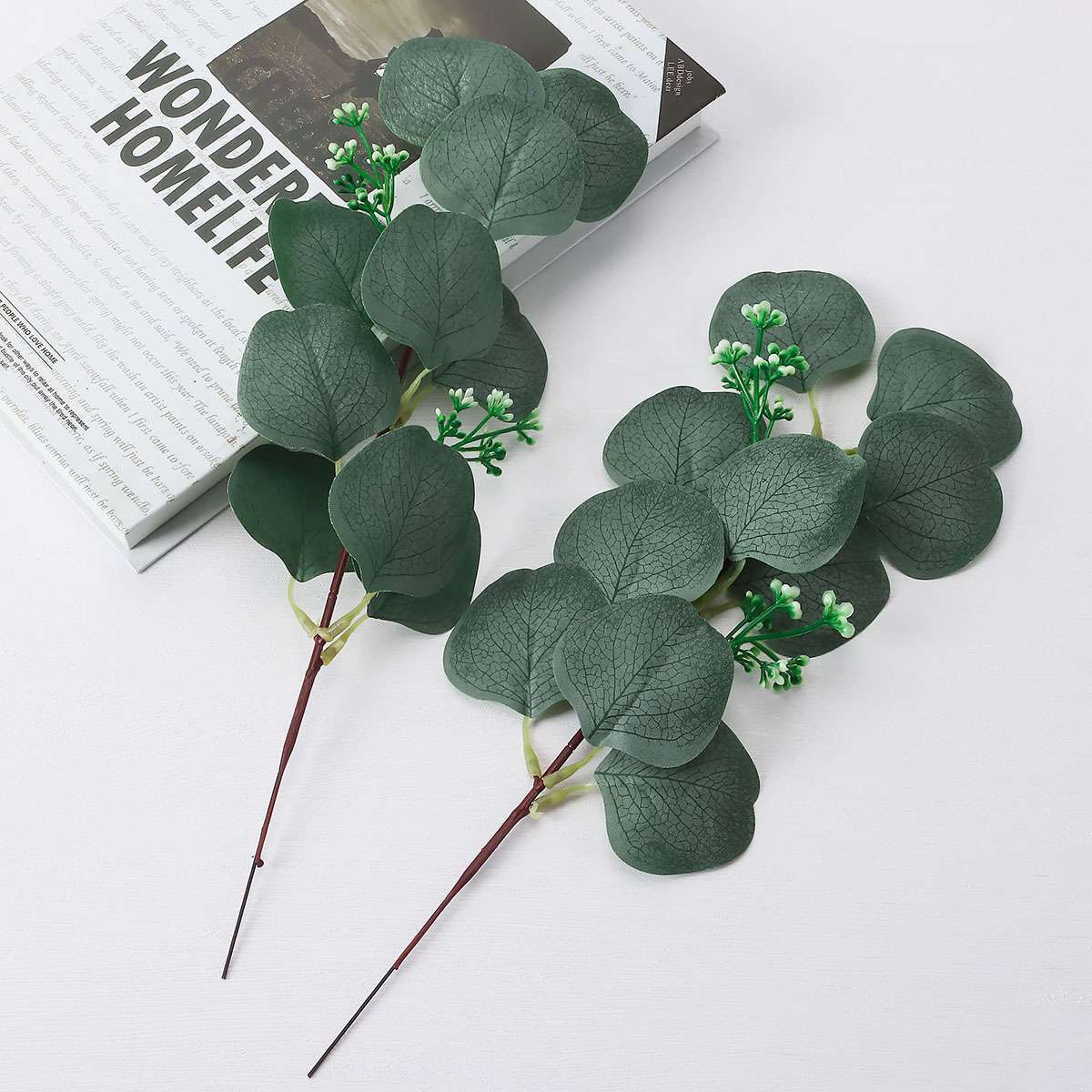 10/20 Artificial Eucalyptus Leaves Stems Garland Wreath Wedding Plant Home Decor