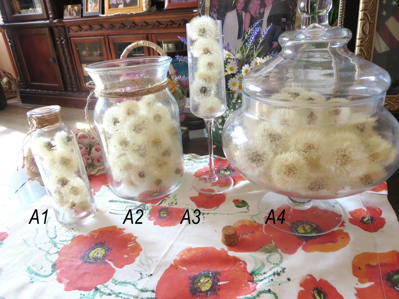 Real Dandelions wish Spell glass Dandelion Blow balls make a Wish bottle