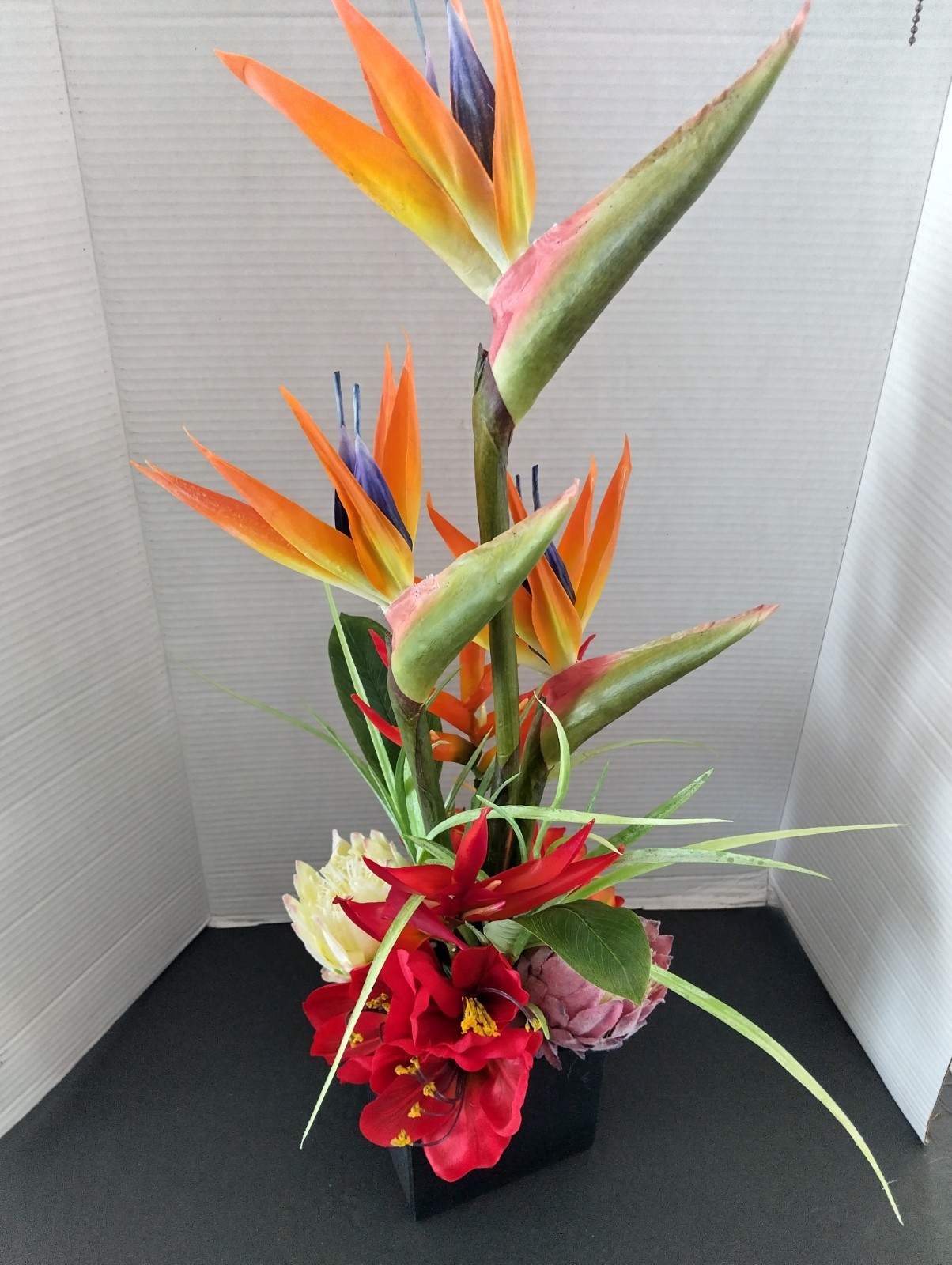 Artificial tropical floral arrangement