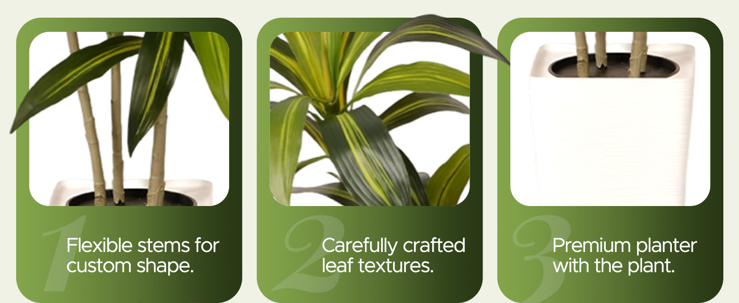 5FT Artificial Dracaena Plant Indoor – Tall Artificial Indoor Tree in Pot,