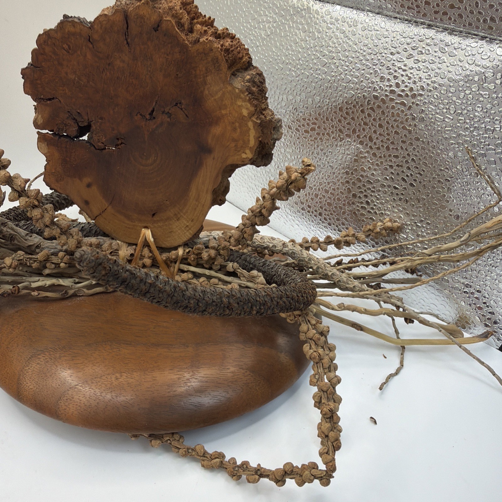 Drift Wood, Dried Pods, Dried Plants Centerpiece Sculpture Shelf Decor Handmade