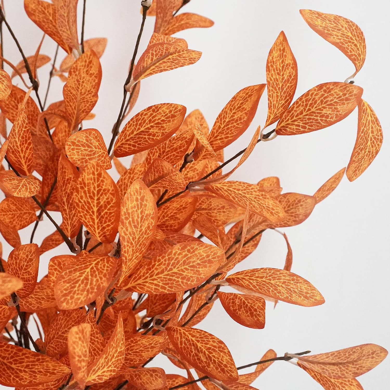 6 Pcs Artificial Fall Eucalyptus Stems with Leaves for Autumn Home Wedding D�Cor